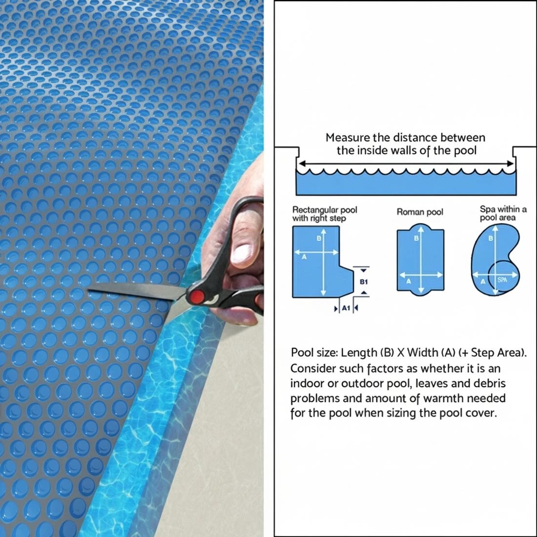 6 Aqua Buddy Pool Cover 600 Micron 6.5x3m Swimming Pool Solar Blanket Blue - Multi, 6 of 6