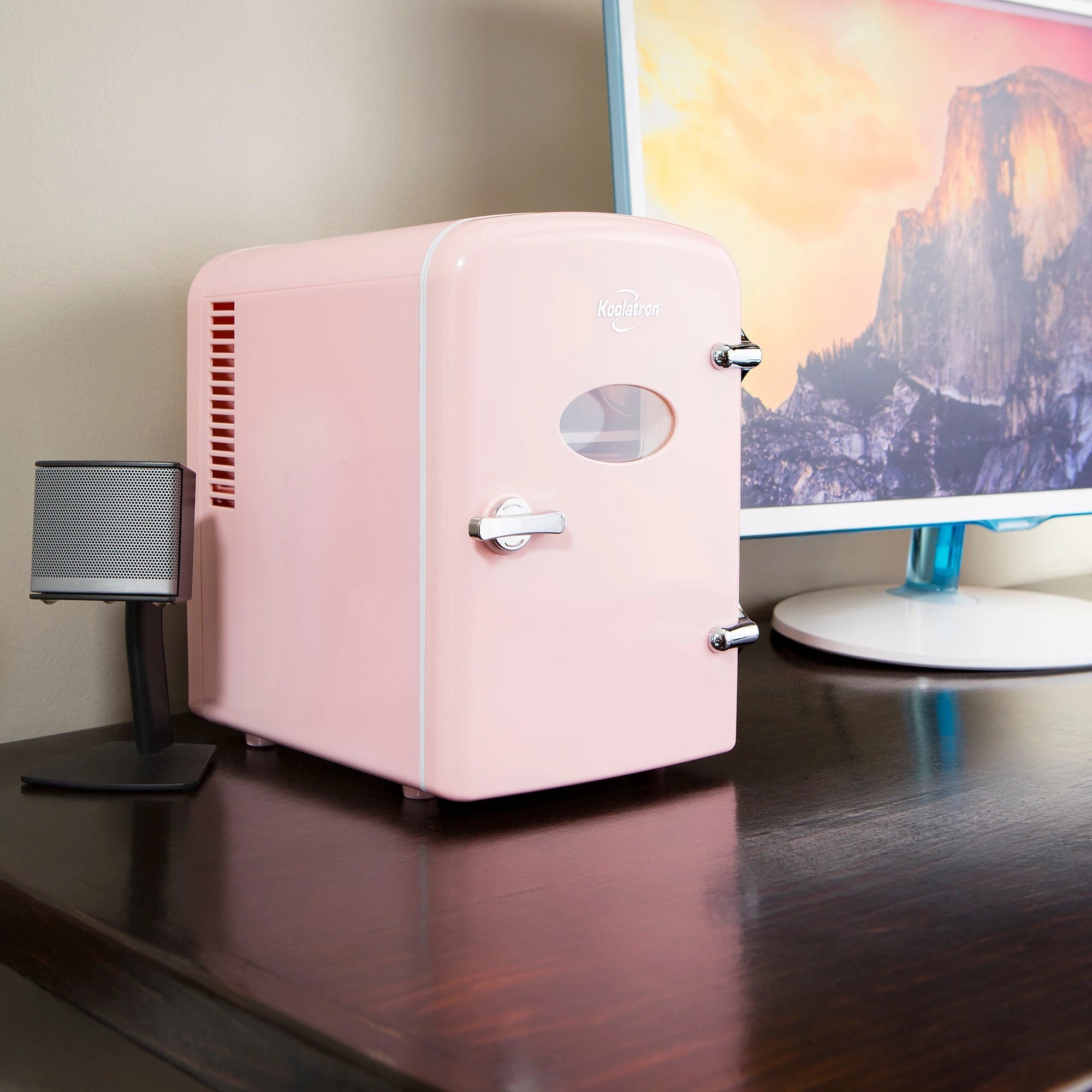 2 Koolatron 4L Pink Retro Mini Fridge - Pink, 2 of 8