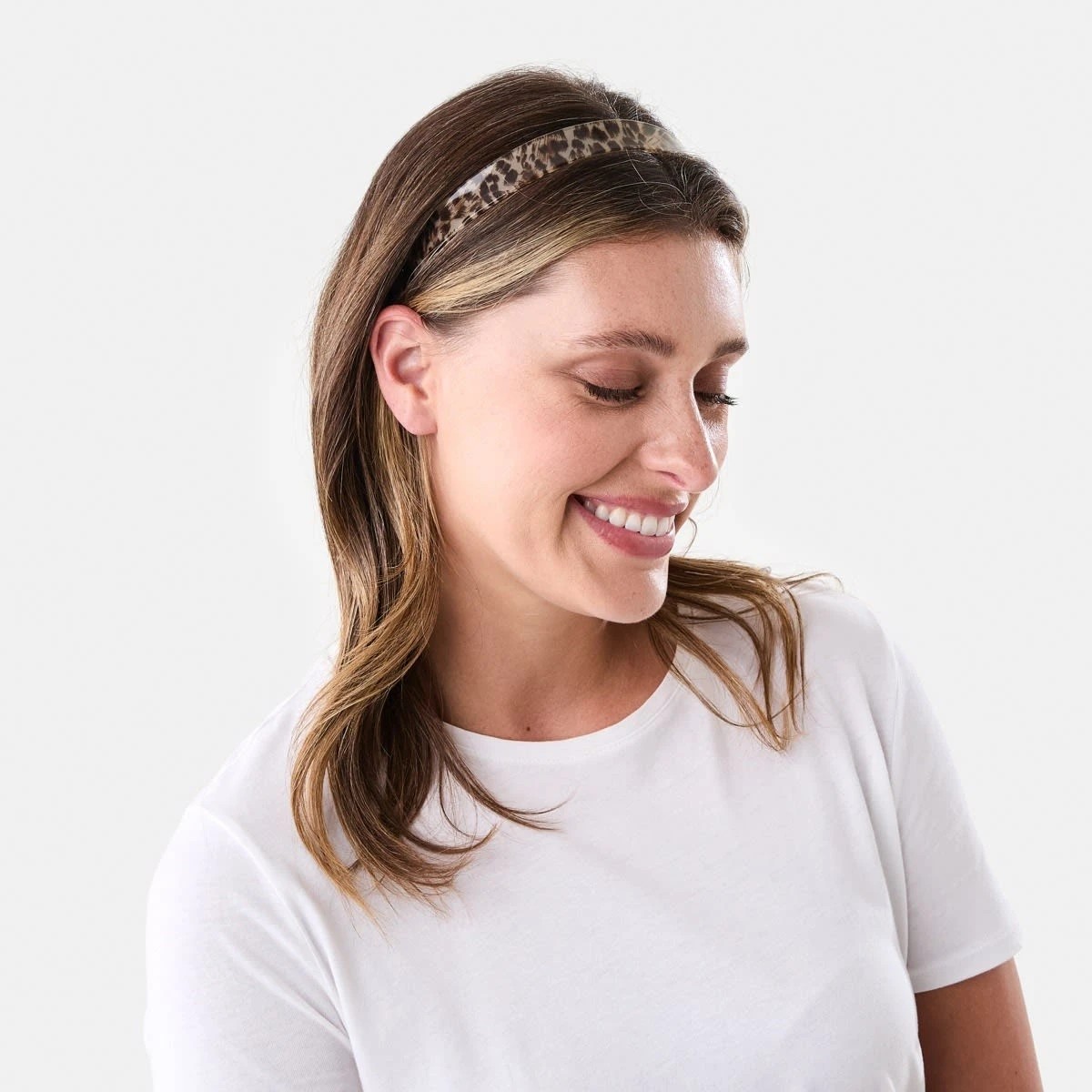 4 2 Pack Plastic Headband - Black and Leopard Print, 4 of 5