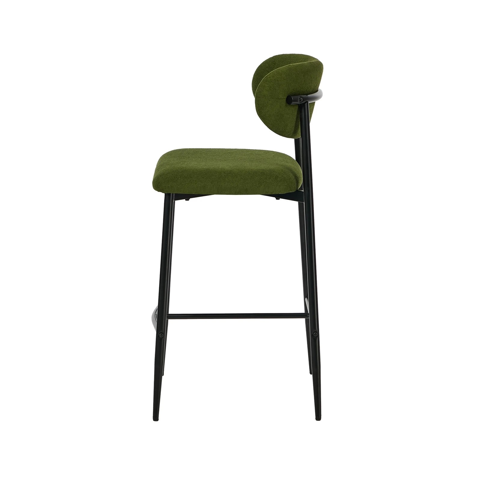 7 Oikiture 4x Bar Stools Kitchen Stool Counter Chair Boucle- Green, 7 of 8