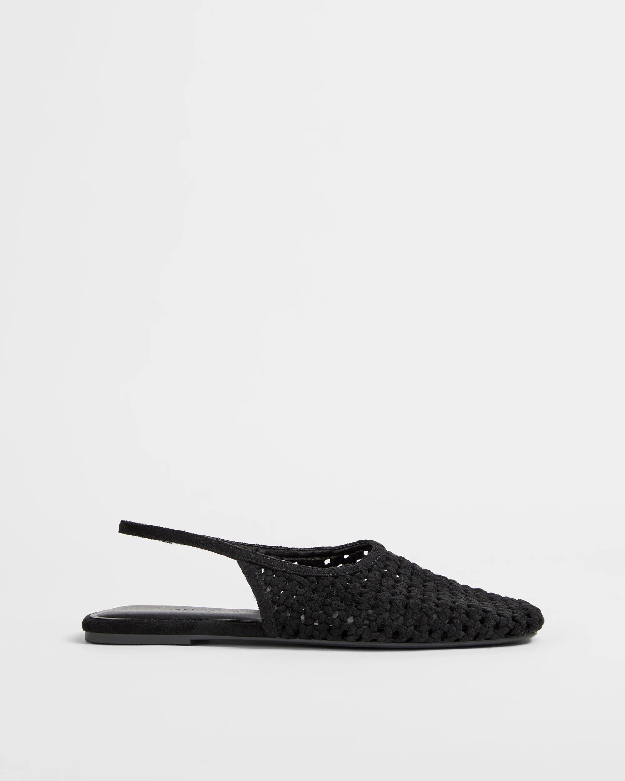 1 Target Woman Pointed Sling Back Weave Ballet Flats BLACK, 1 of 3
