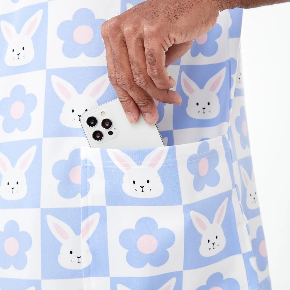 5 Work Short Sleeve Print Scrub Top Bunny Chk, 5 of 7