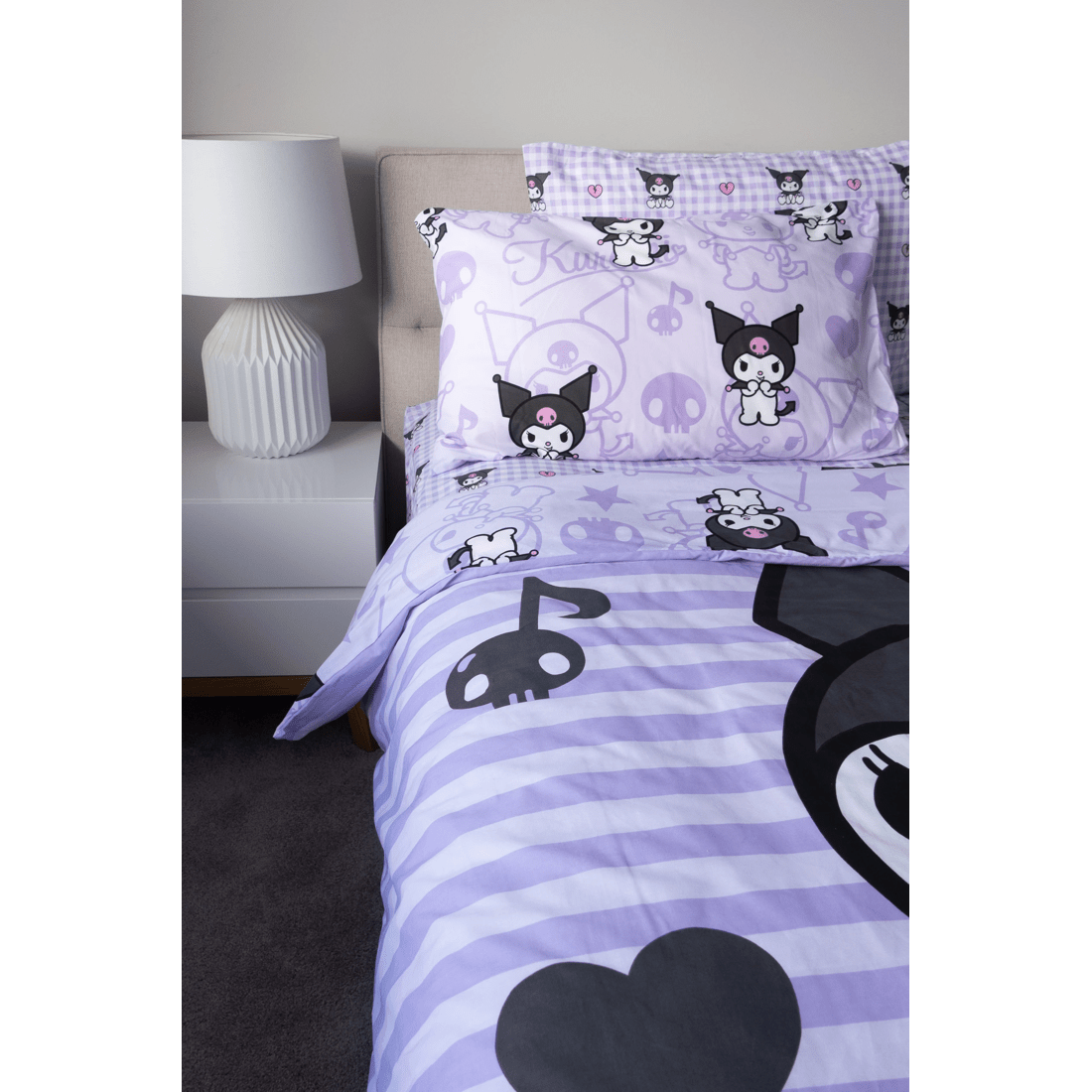 1 Hello Kitty Kuromi Kids Quilt Cover Set
 - Single Bed
 - Purple, 1 of 5
