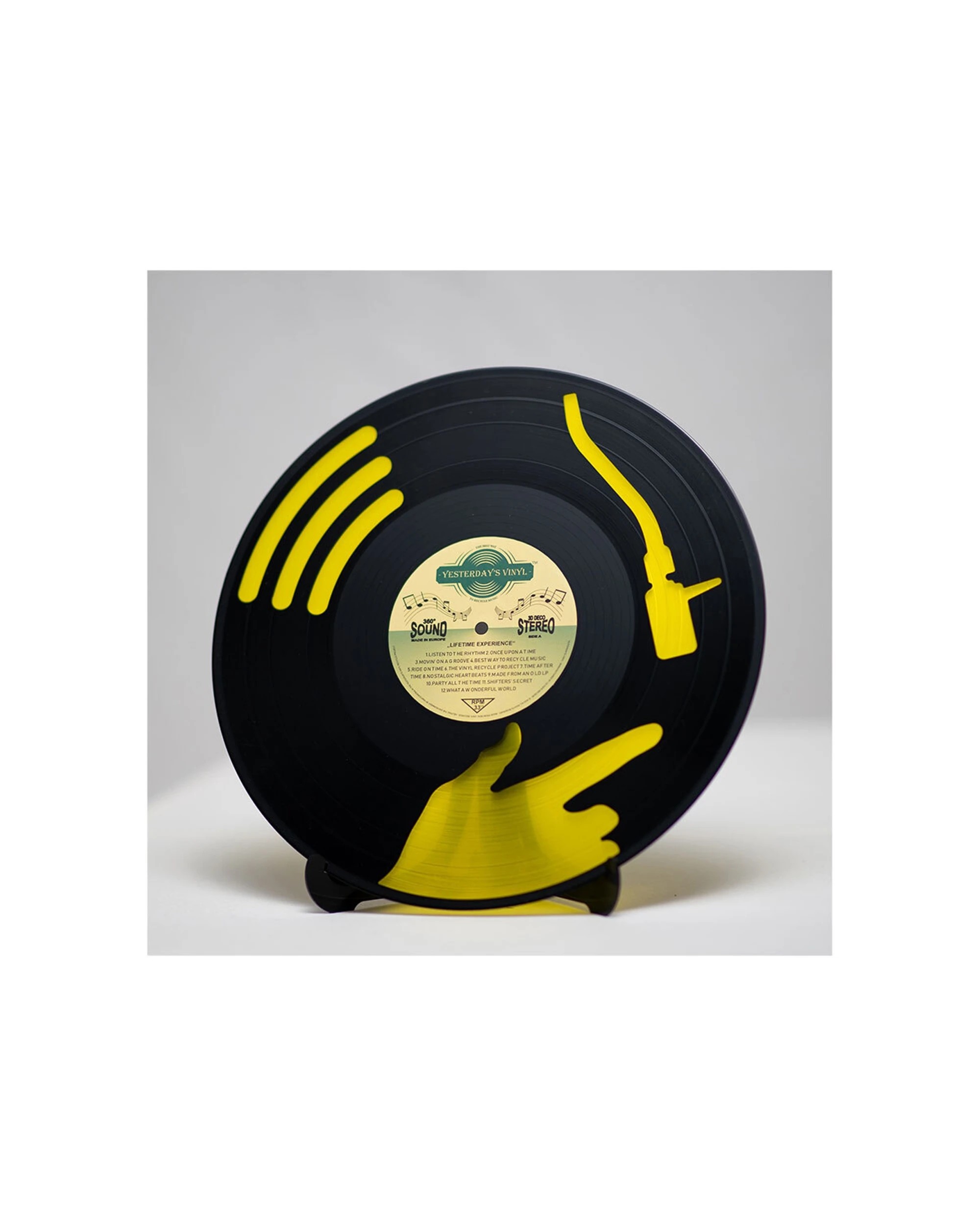3 Yesterday's Vinyl Record Music Lover 30cm 3D Decoration Disc Jockey Wall Art - Multi, 3 of 3
