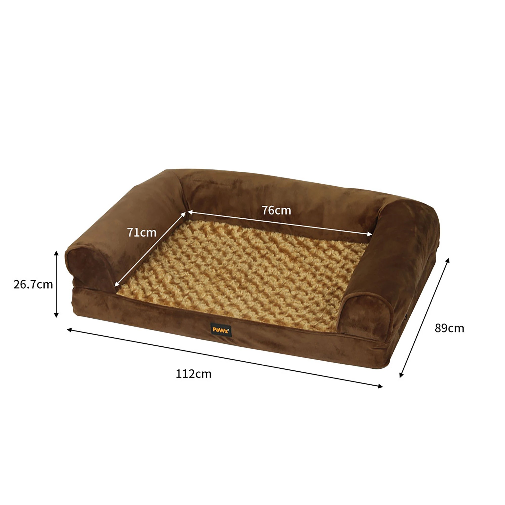 6 Pawz Pet Orthopedic Calming Bed Xl - Brown, 6 of 7