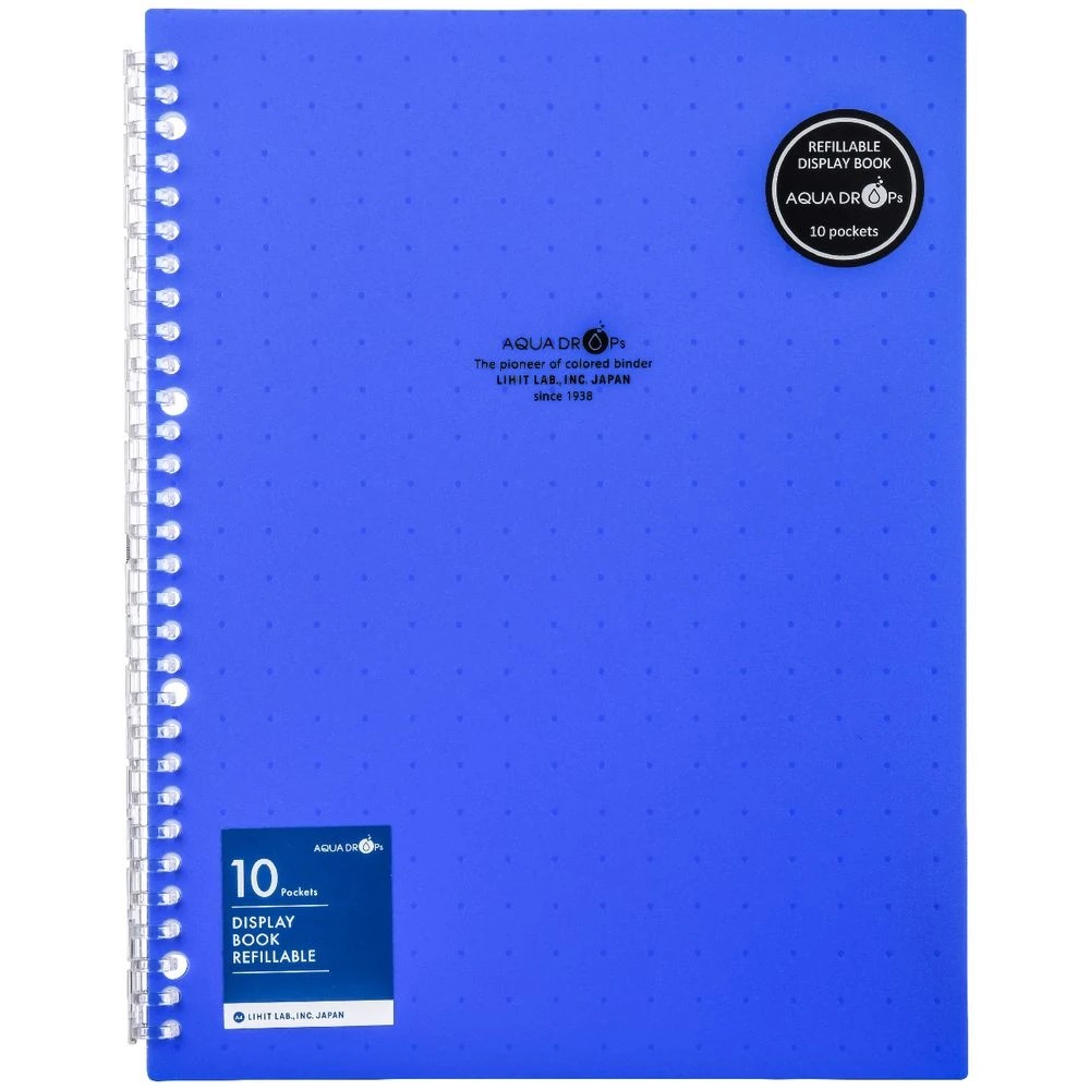 2 Aqua Drops Refillable Display Book A4 10 Pockets Vivid Blue, 2 of 4