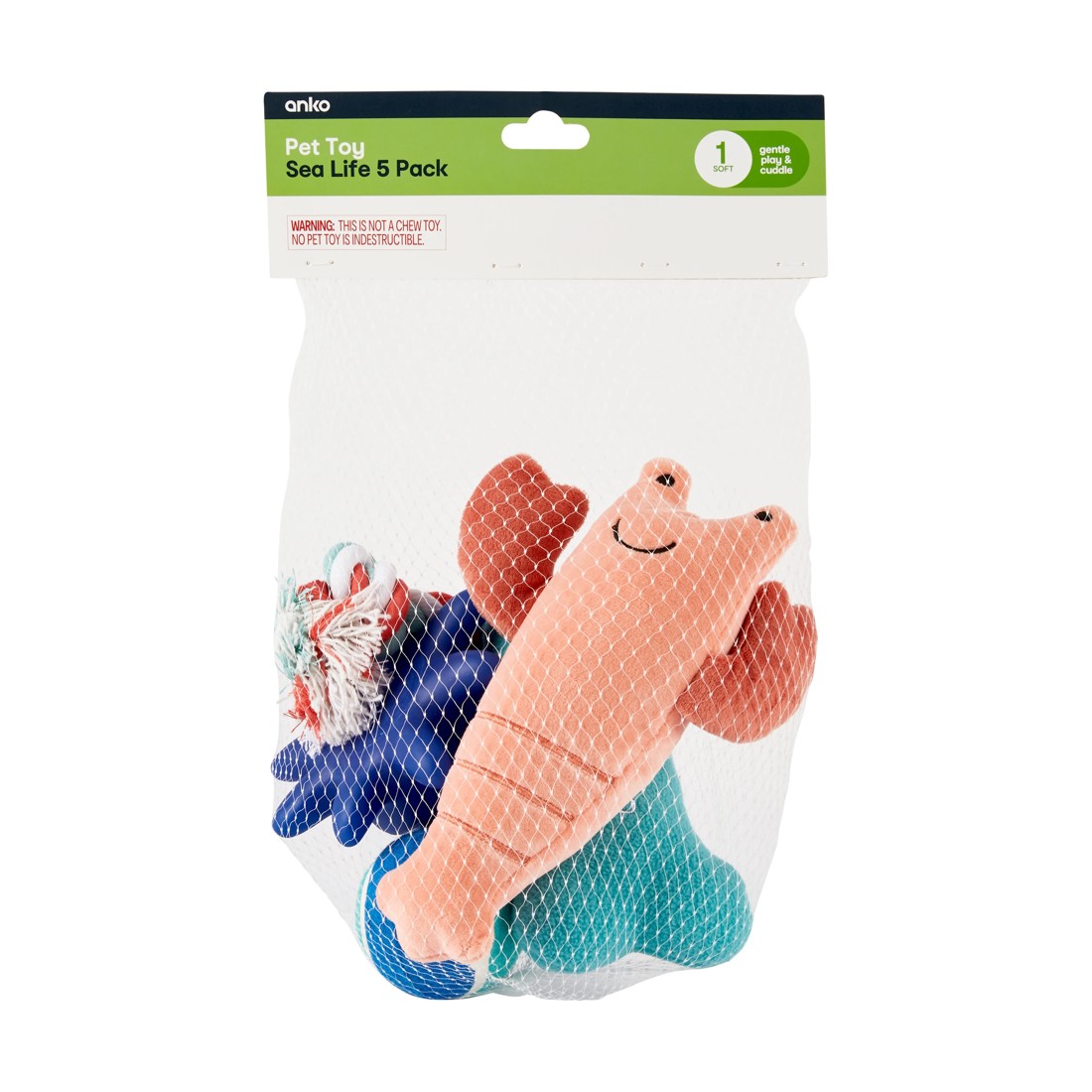 6 5 Pack Pet Toy Sea Life, 6 of 6