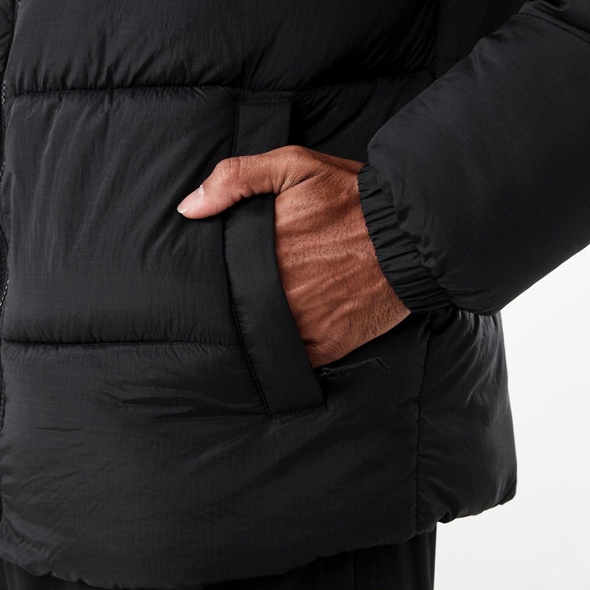 7 Active Mens Outdoor Funnel Contrast Puffer Jacket Black, 7 of 7