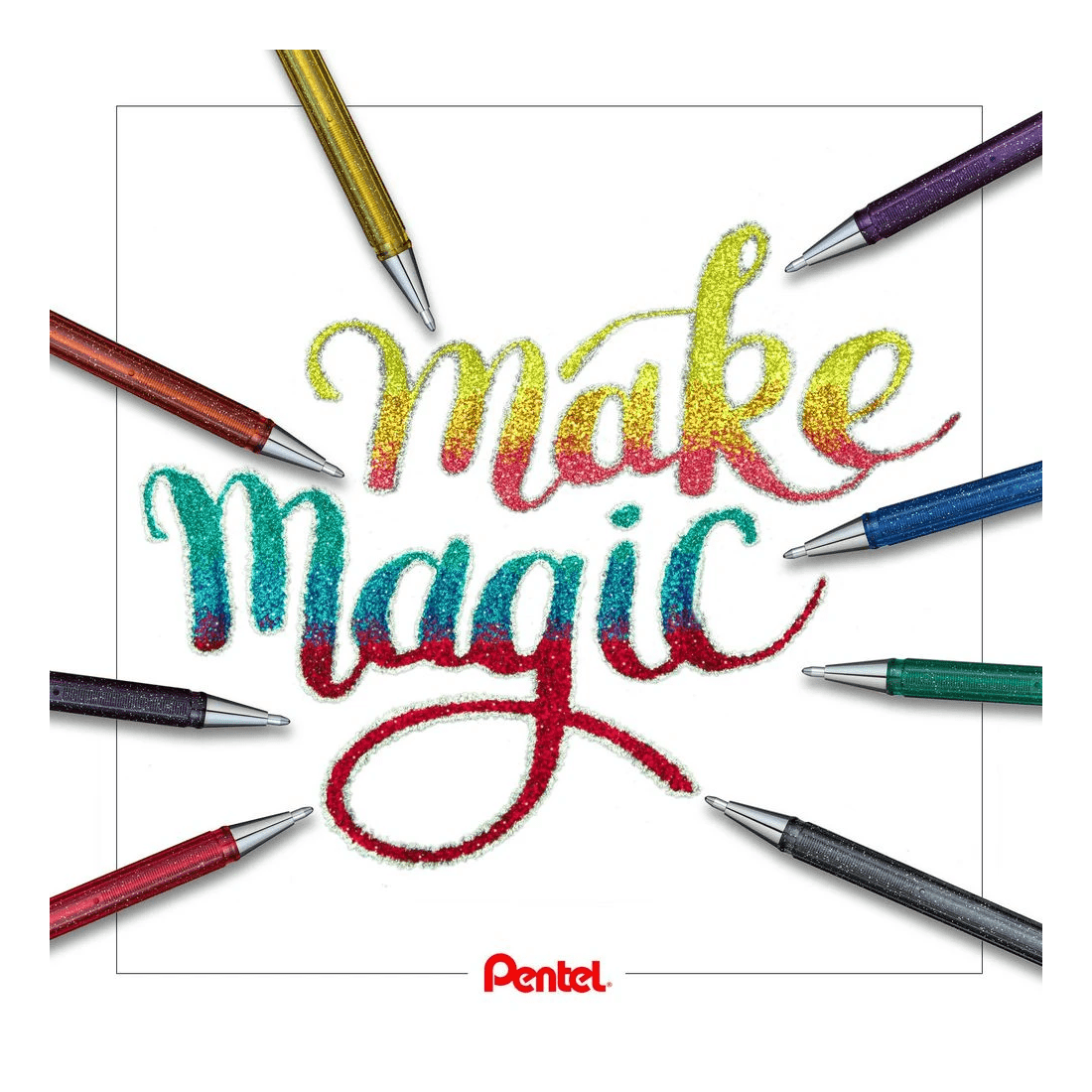 2 Pentel Hybrid Dual Metallic K110 Gel Pen Pink, 2 of 8