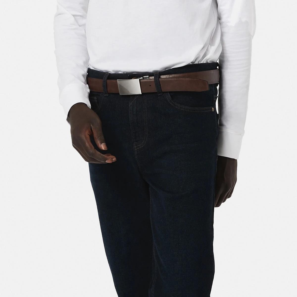 6 Reversible Plate Buckle Belt Black Tan, 6 of 7
