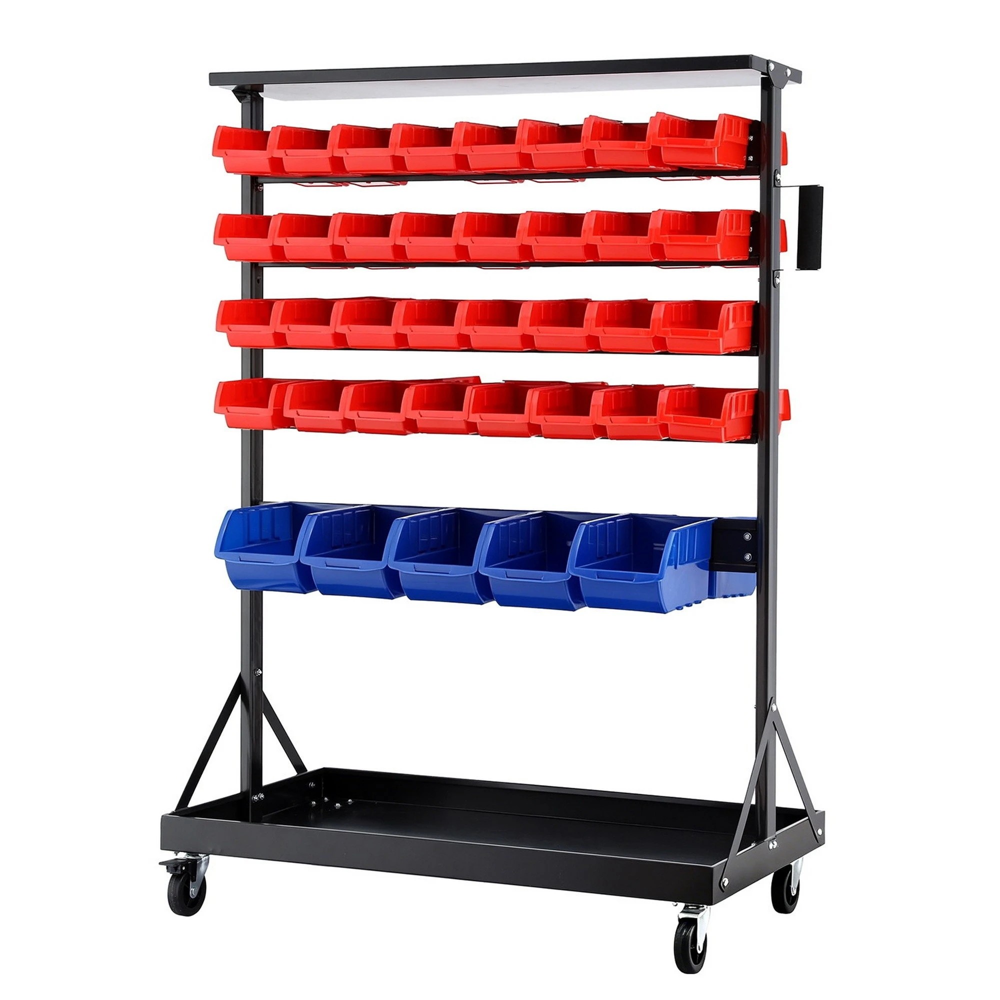 1 Giantz 74 Bins Storage Rack Double Sided Mobile Garage Workshop Tools - Multi, 1 of 1