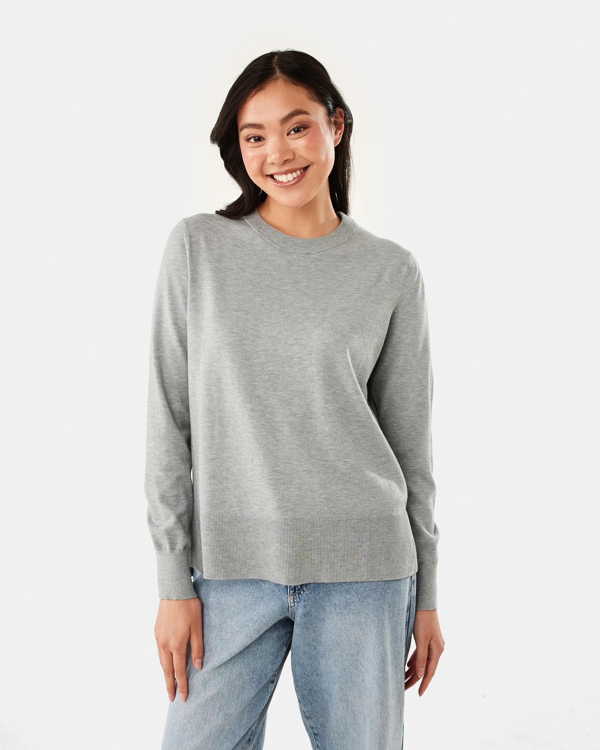 1 Crew Lightweight Jumper Slvr Marle, 1 of 6