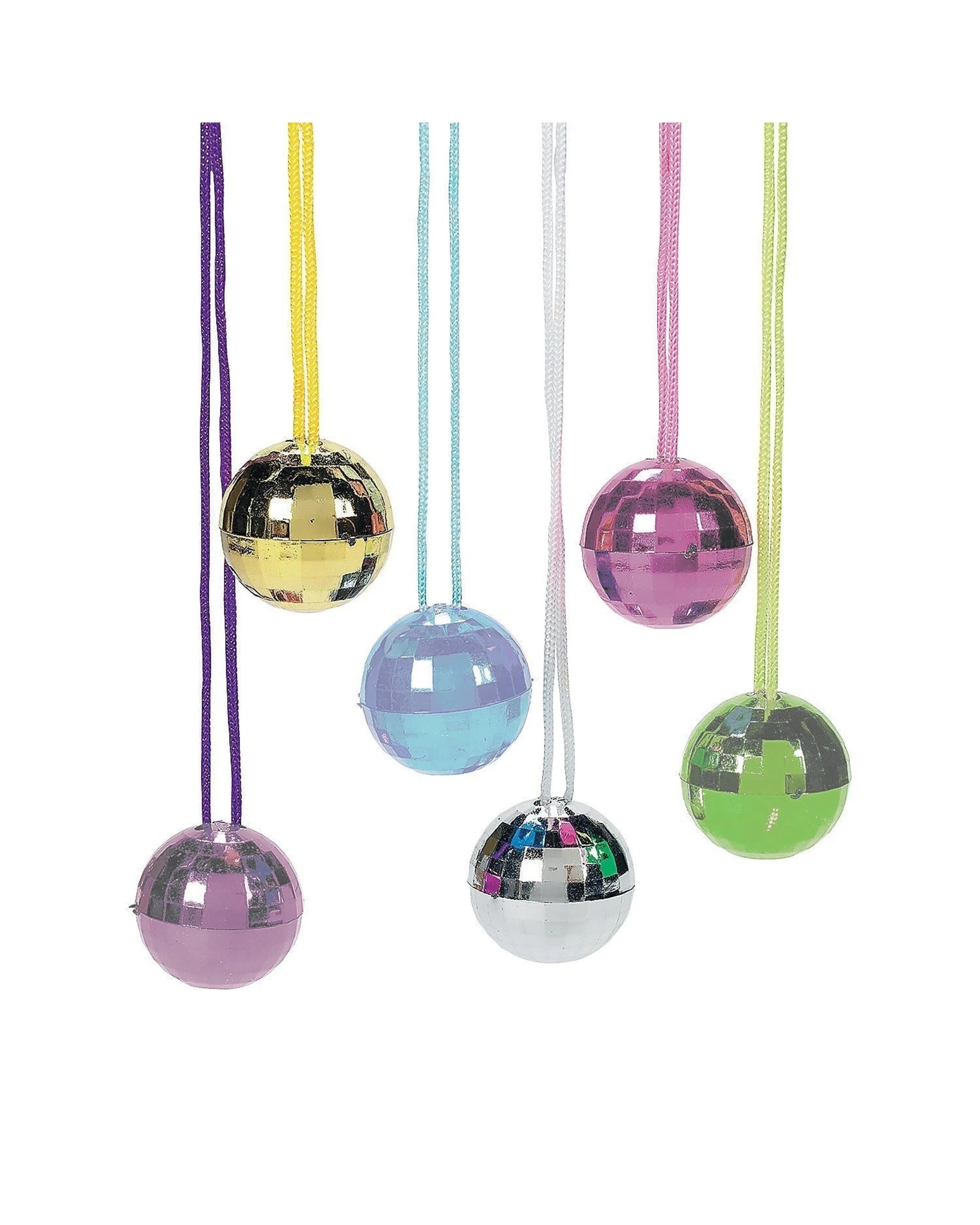 1 Partyrama Plastic Disco Ball Necklaces Pack of 12, 1 of 1