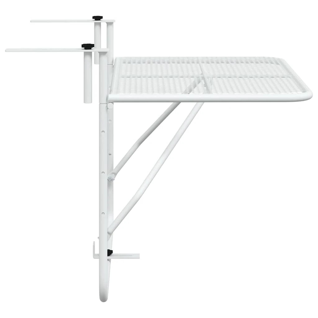 7 vidaXL Balcony table Foldable - White, 7 of 9
