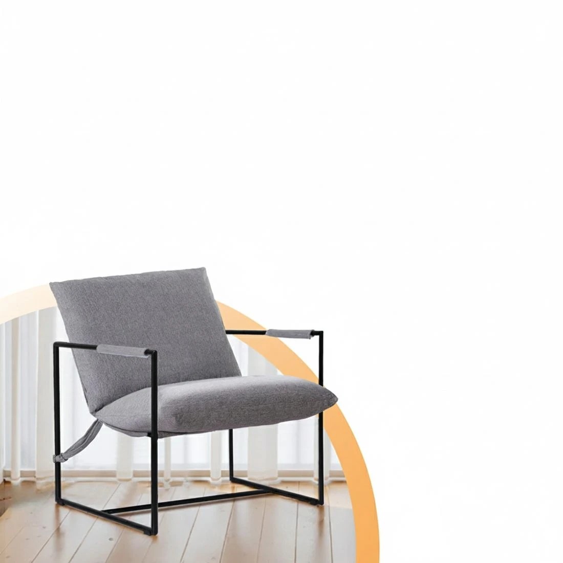 5 Artiss Armchair Lounge Chair Sling - Grey, 5 of 7