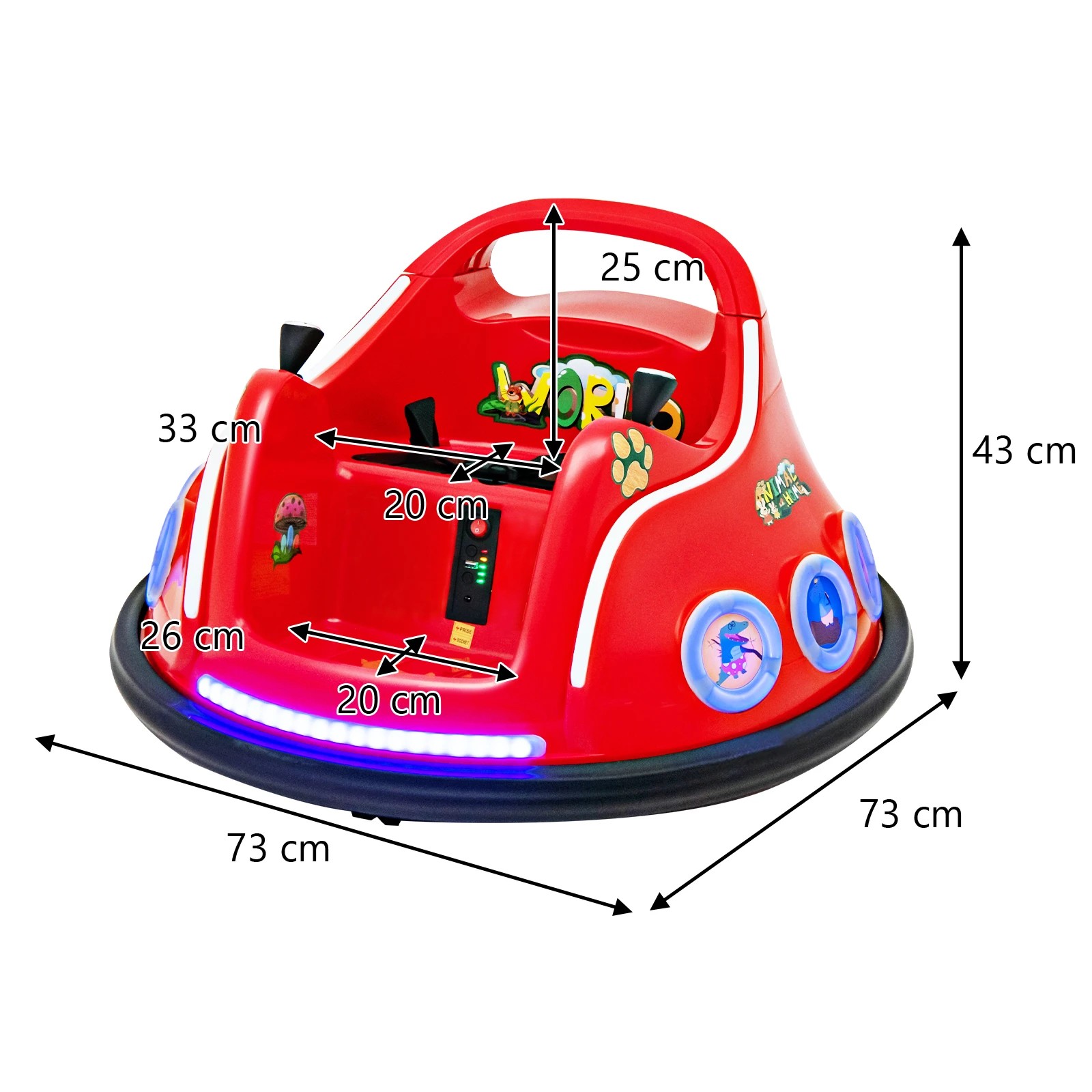 4 Costway Electric Kids Ride On Bumper Car w/Bluetooth - Red, 4 of 5