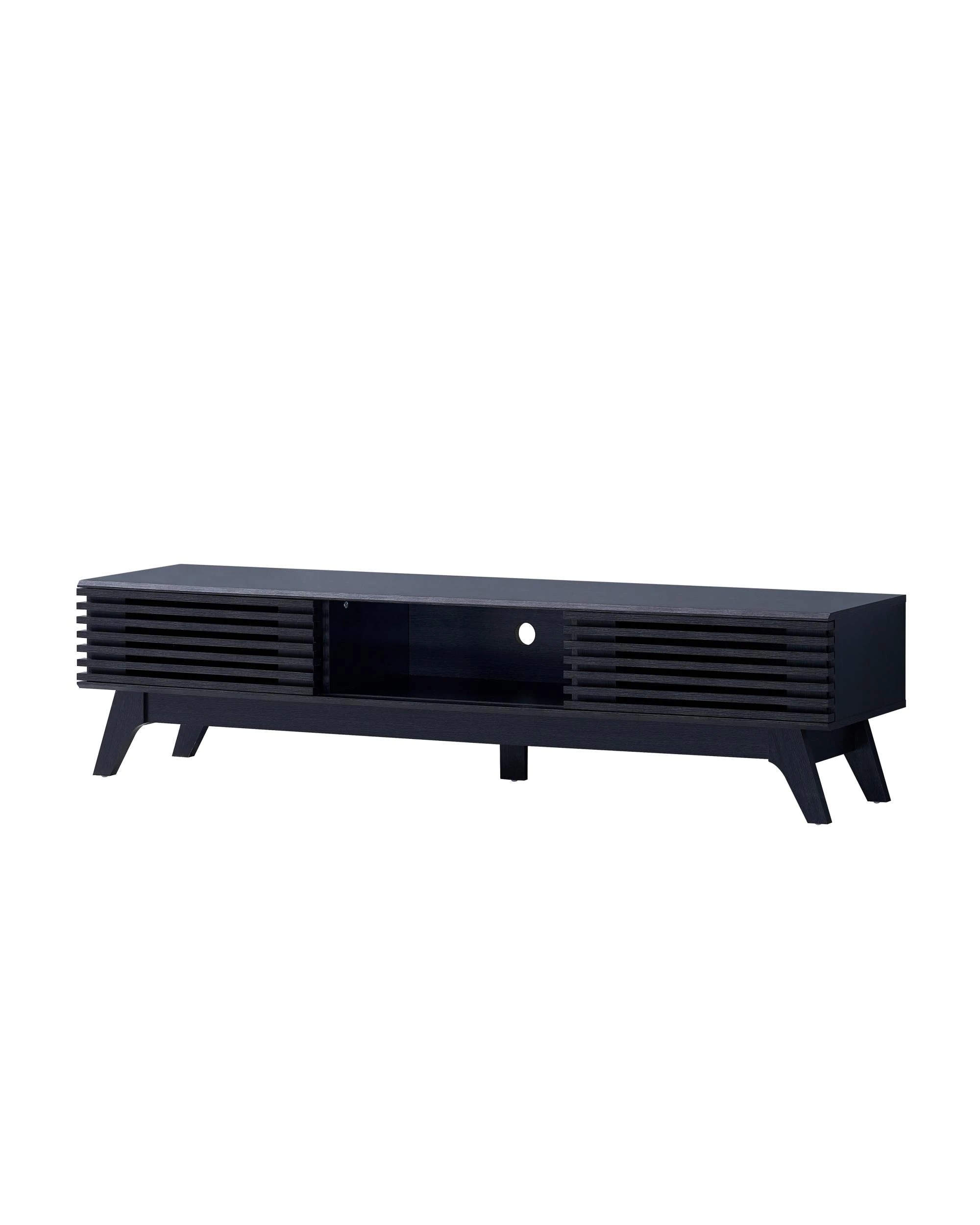 1 Kodu Entertainment Unit Modern TV Cabinet TV Stand 180cm 2 Doors - Black, 1 of 5