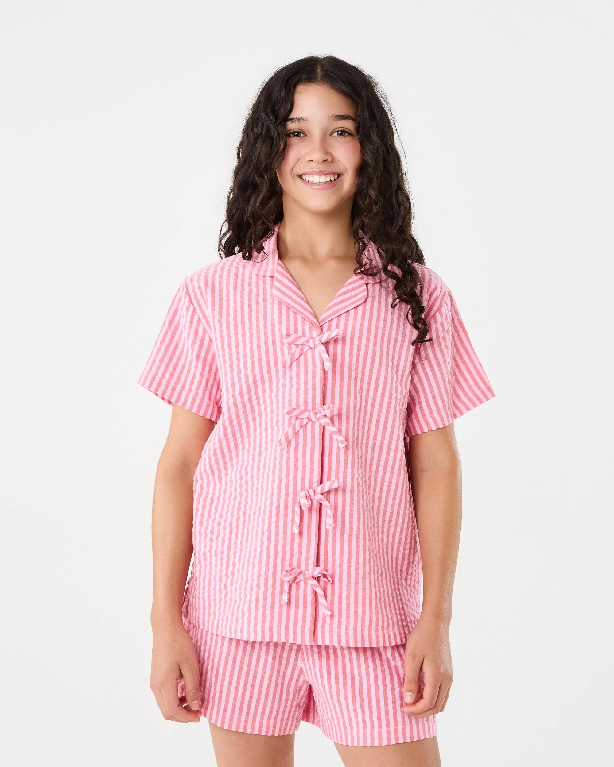 Textured Button Pyjama Set - Kmart