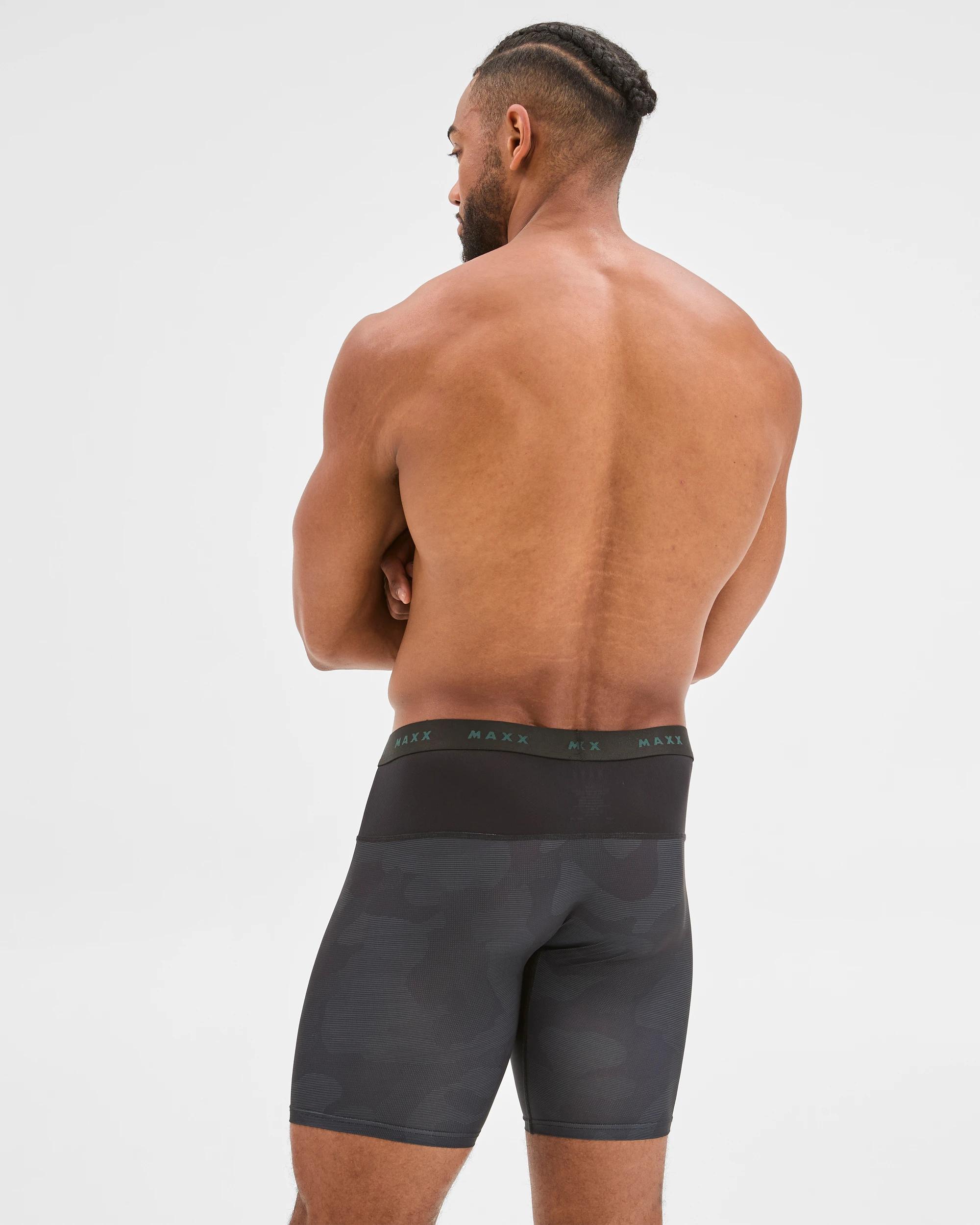 2 Maxx Long Length Performance Trunks BLACK CAMO, 2 of 3