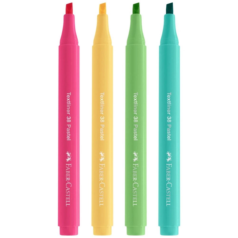 4 Faber-Castell Textliner 38 Highlighter Pastel Assorted 4 Pack, 4 of 7