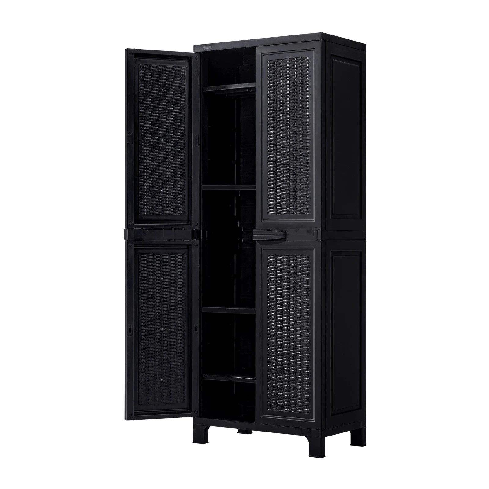 1 Livsip Outdoor Storage Cabinet Box Cupboard Garage Garden Adjustable Tall - Black, 1 of 7