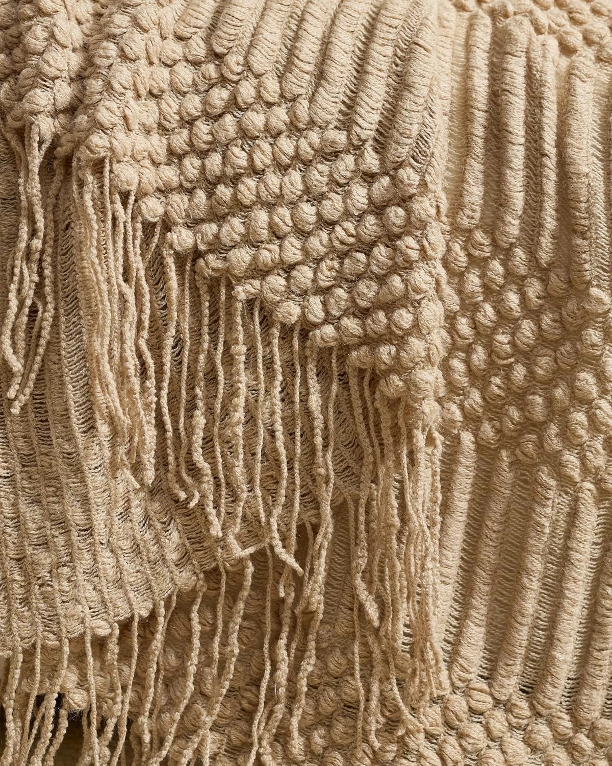 2 Gioia Casa Textured Knitted Throw 130x170cm - Natural, 2 of 4