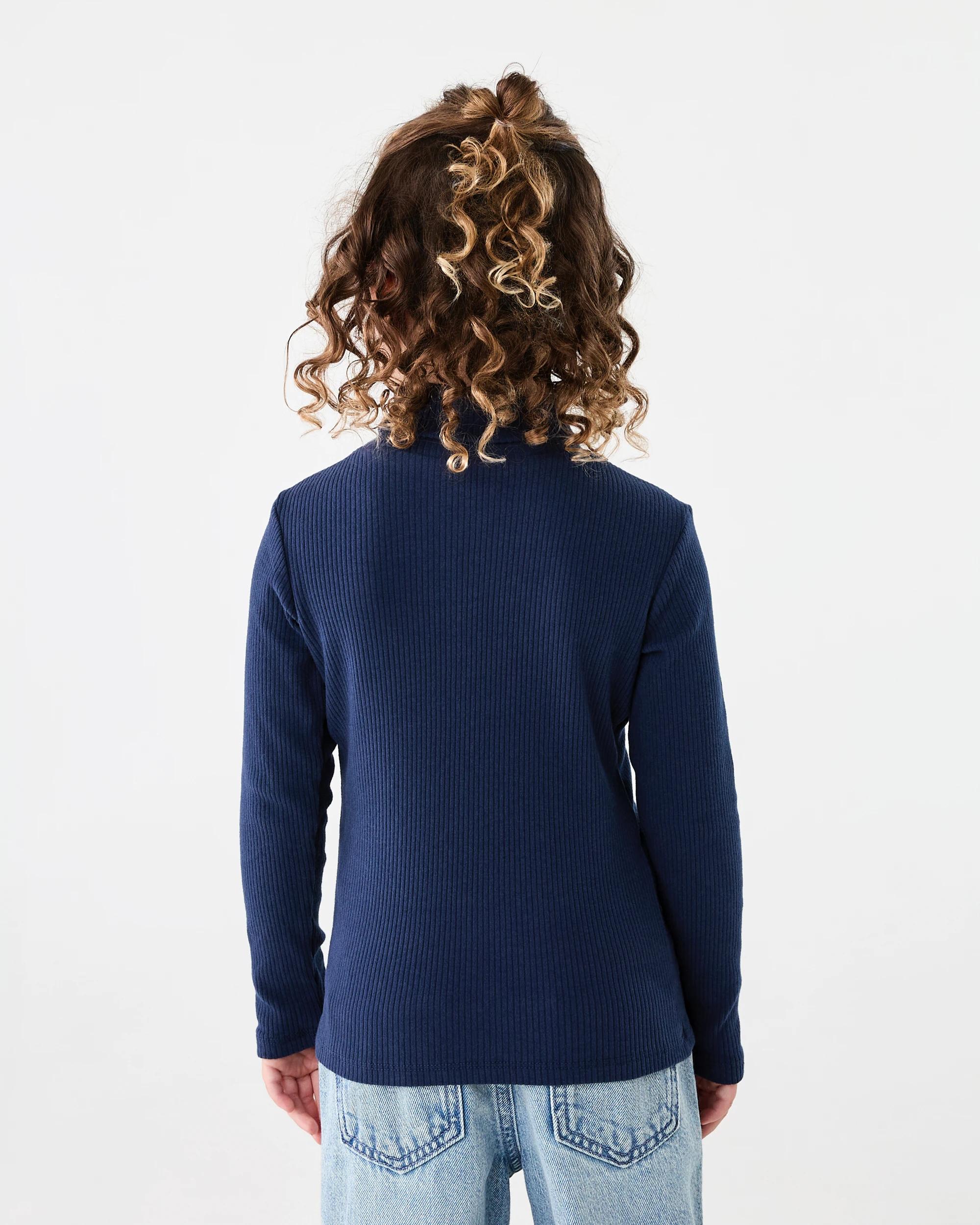 2 Long Sleeve Skivvy Top Dress Navy, 2 of 6