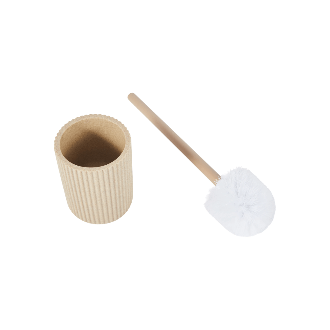 3 Natural Fluted Toilet Brush Set, 3 of 7