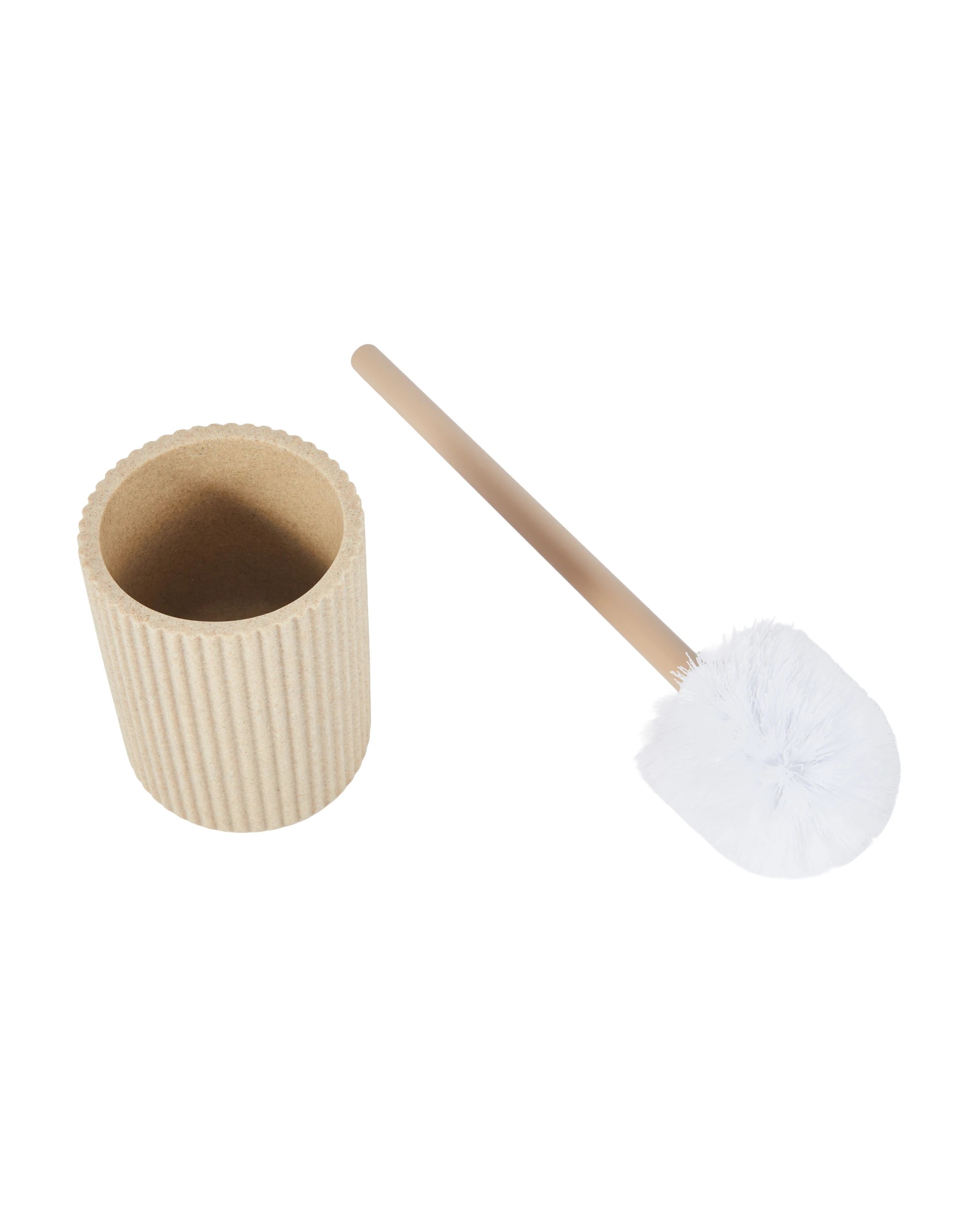 3 Natural Fluted Toilet Brush Set, 3 of 7