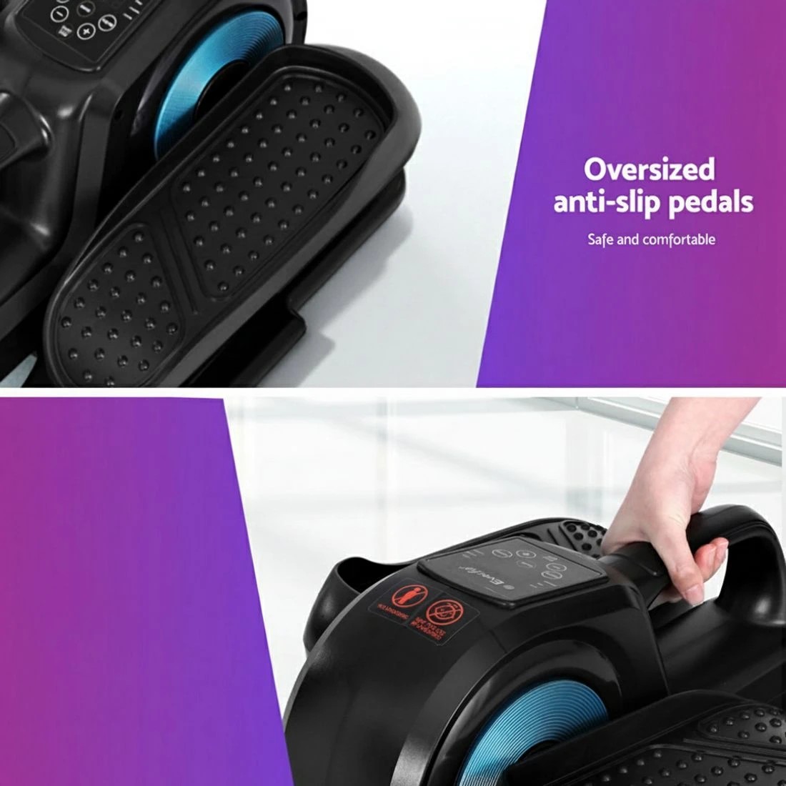 6 Everfit Pedal Exerciser Mini Exercise Bike Elliptical Cross Trainer - Black, 6 of 6