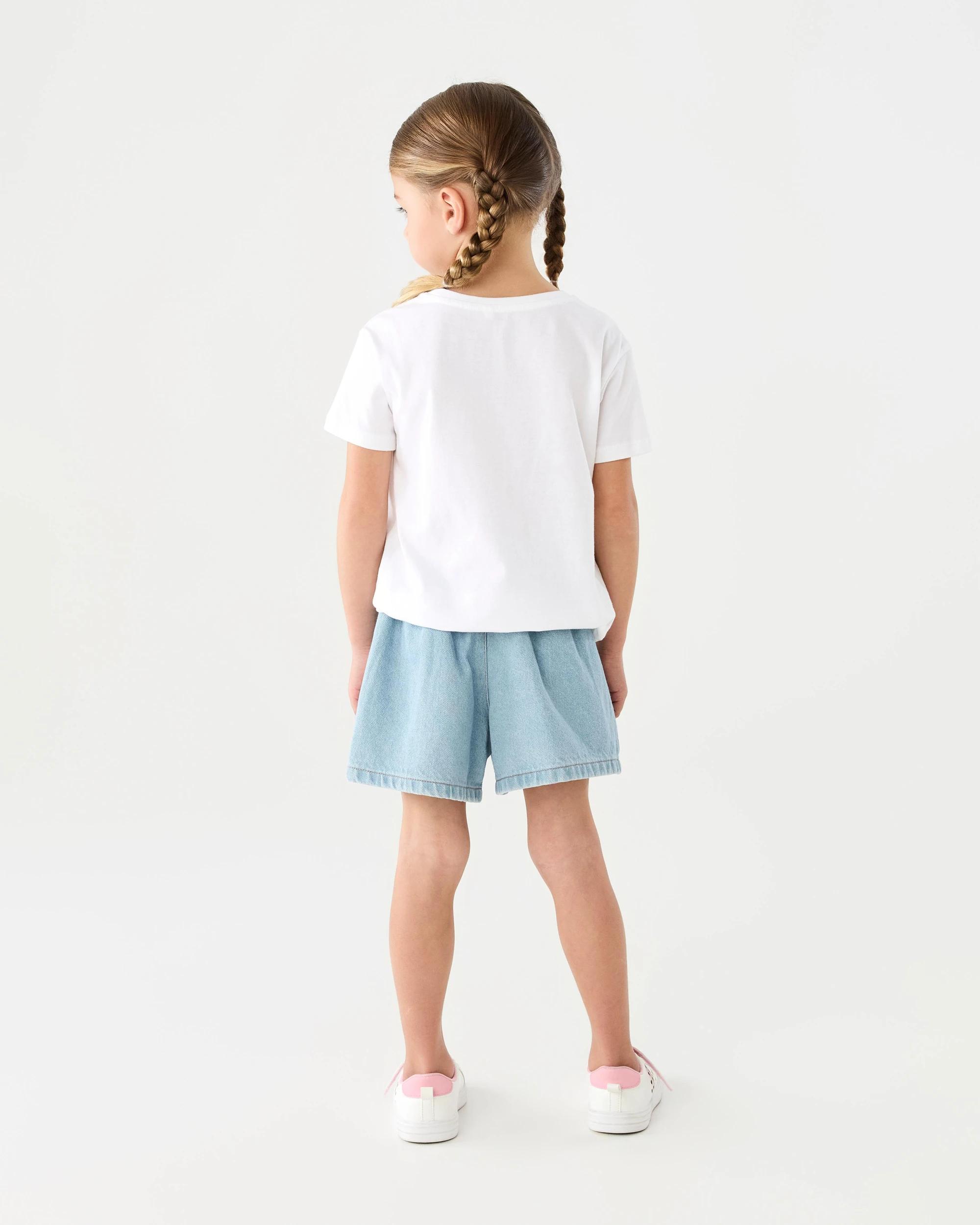 6 Denim Pleated Shorts Mid Denim, 6 of 6