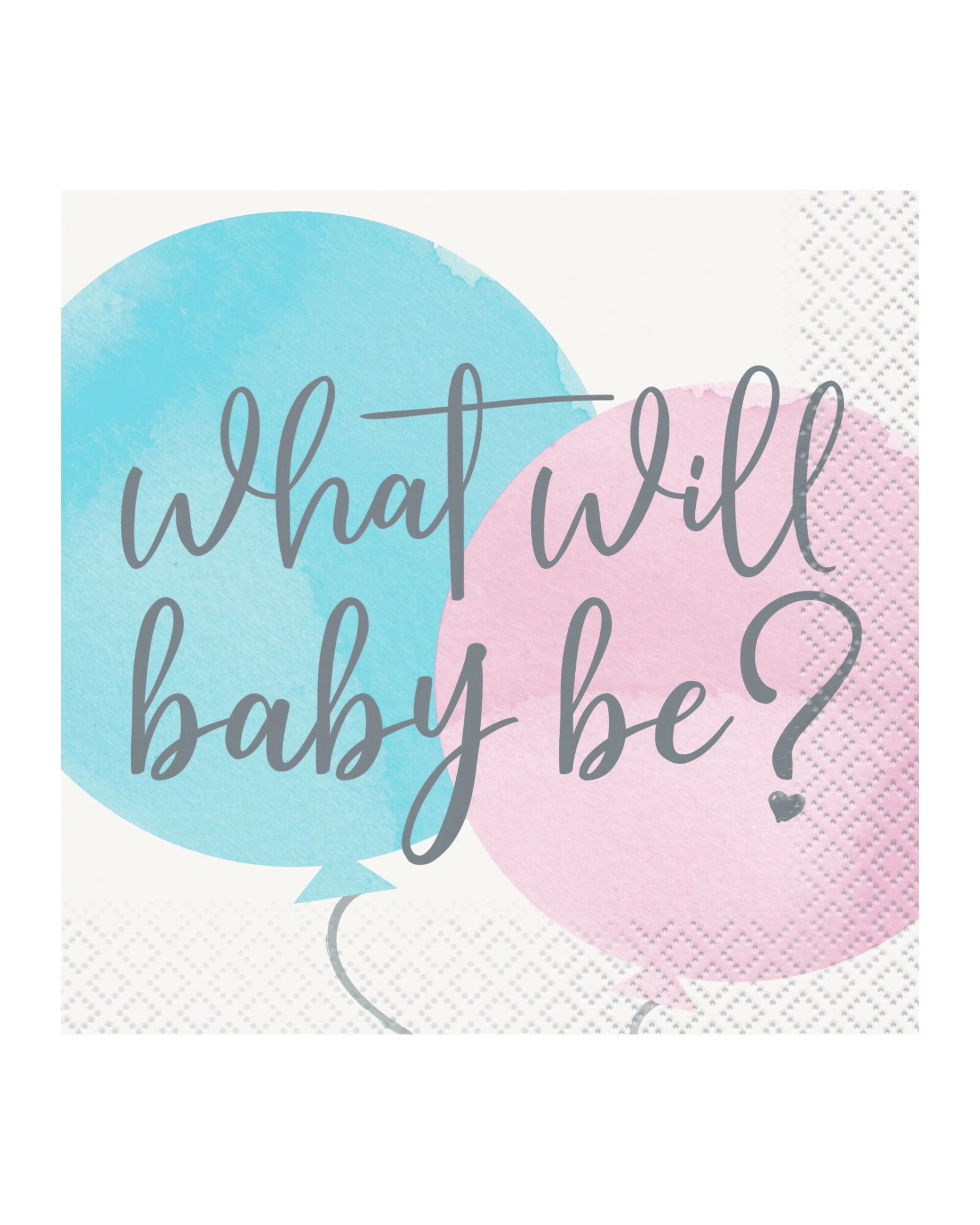 1 Unique Gender Reveal Party Small Napkins Serviettes Pack of 16 - Multi, 1 of 1