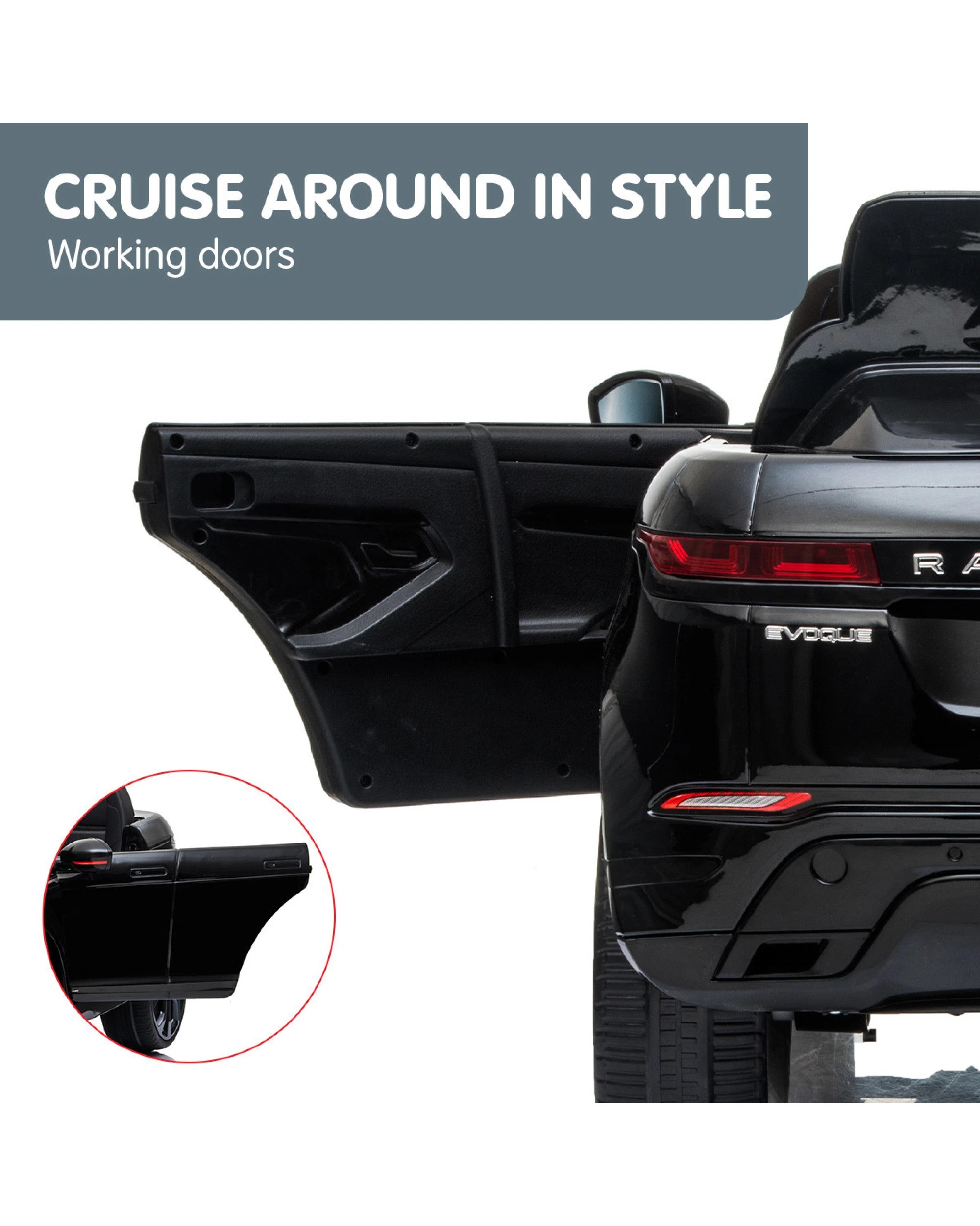 7 Kahuna Land Rover Licensed Kids Electric Ride On Car Remote Control - Black, 7 of 10