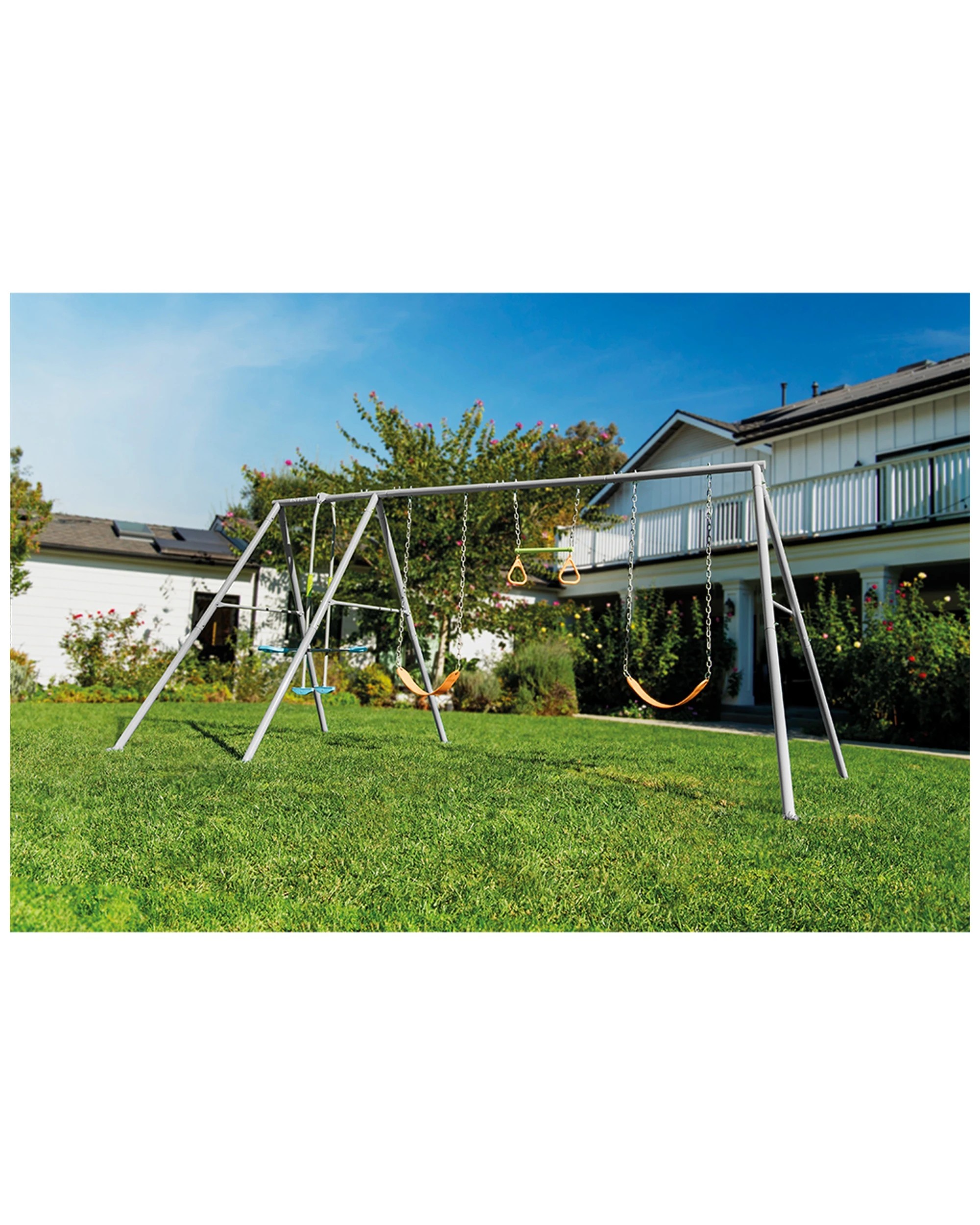 6 Intex Four Feature Steel Swing Set With Glider And Trapeze For Kids 3 Years Plus - Grey, 6 of 8