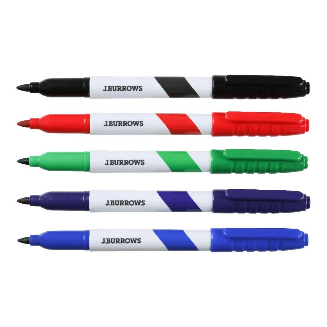 2 J.Burrows Fine Whiteboard Markers Bullet Assorted 5 Pack, 2 of 2