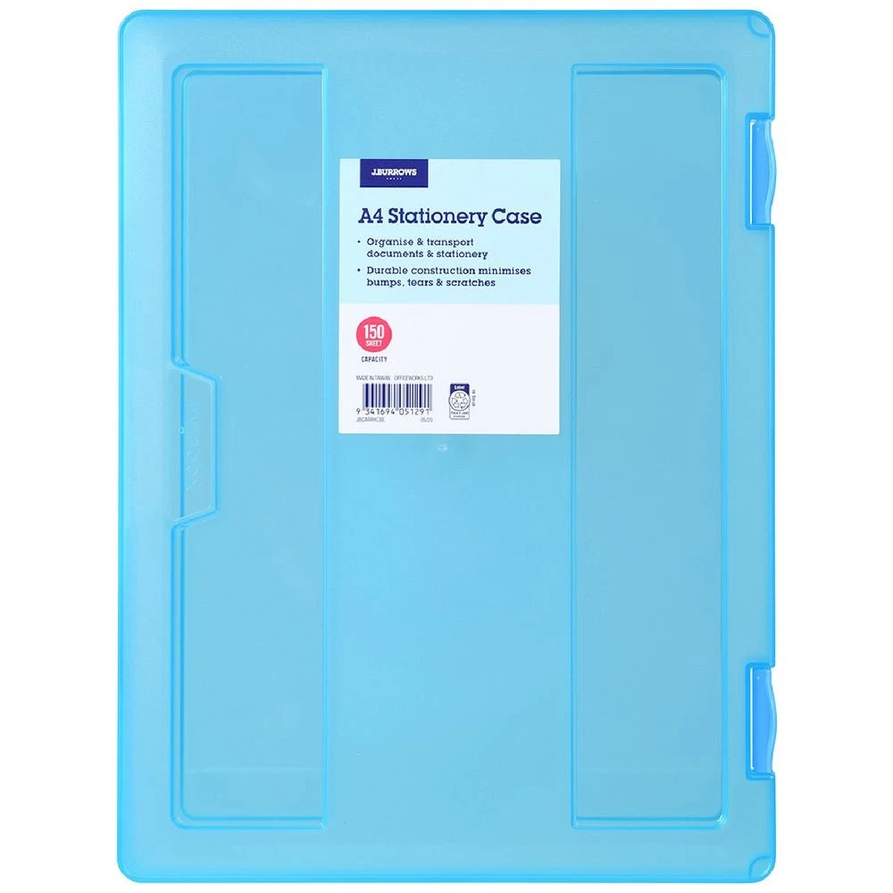 1 J.Burrows A4 Clip Stationery Case Blue, 1 of 4