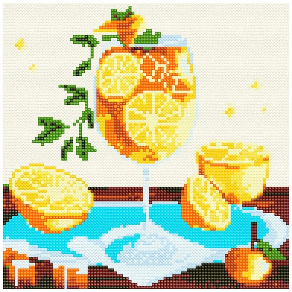 2 Craftsmart Crystal Canvas 28x28 Lemon Drink, 2 of 2