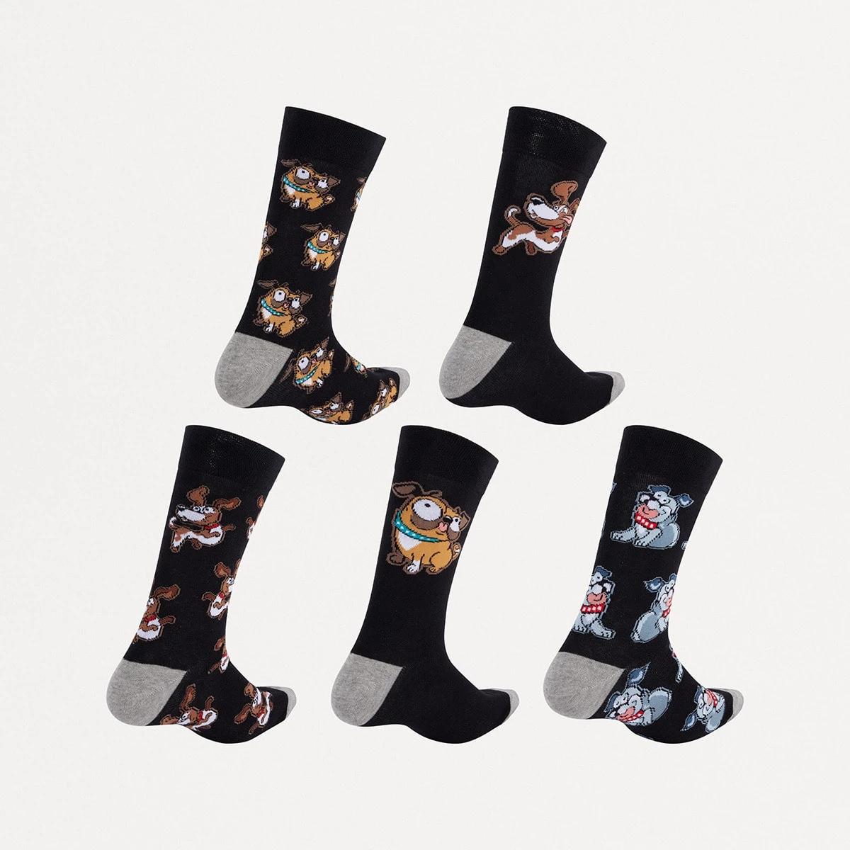 2 5 Pack Pattern Socks Dog Club, 2 of 3