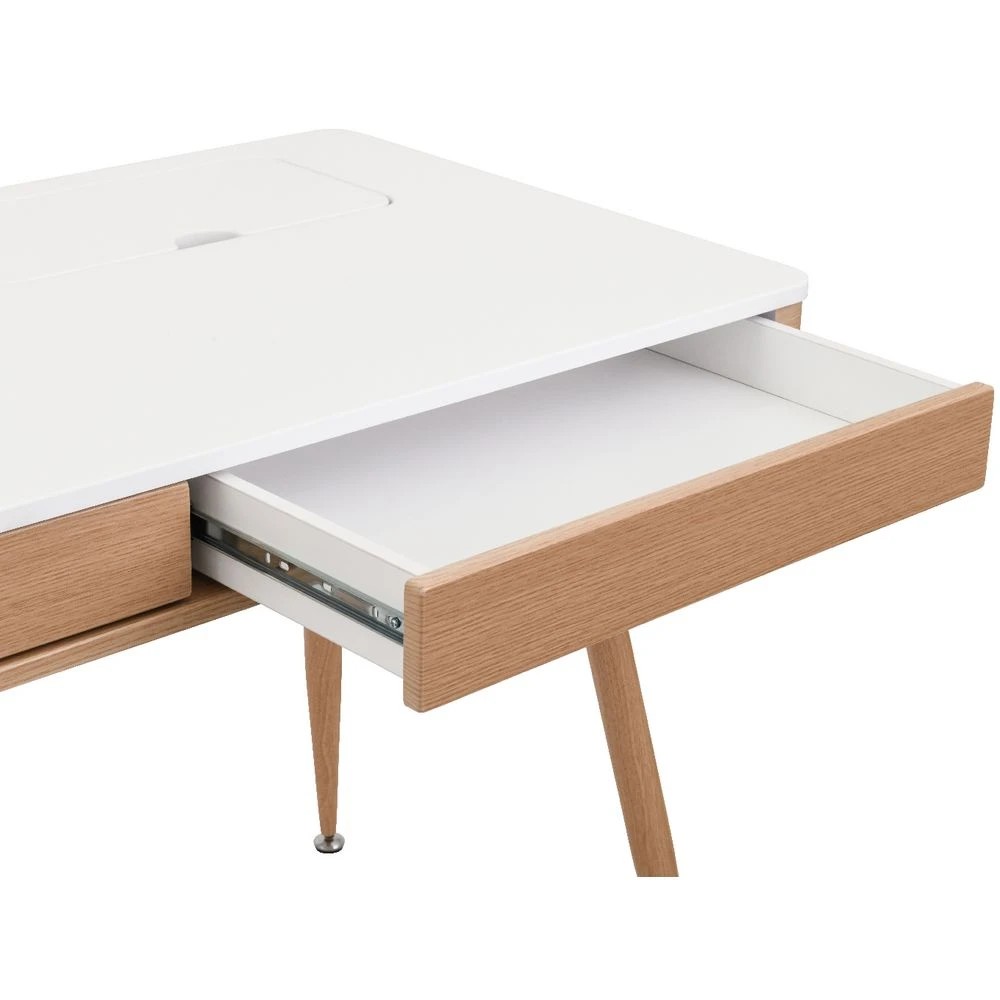 4 Larvik 1200mm 2 Drawer Desk Oak/White Desks, Tables and Workstations, 4 of 10