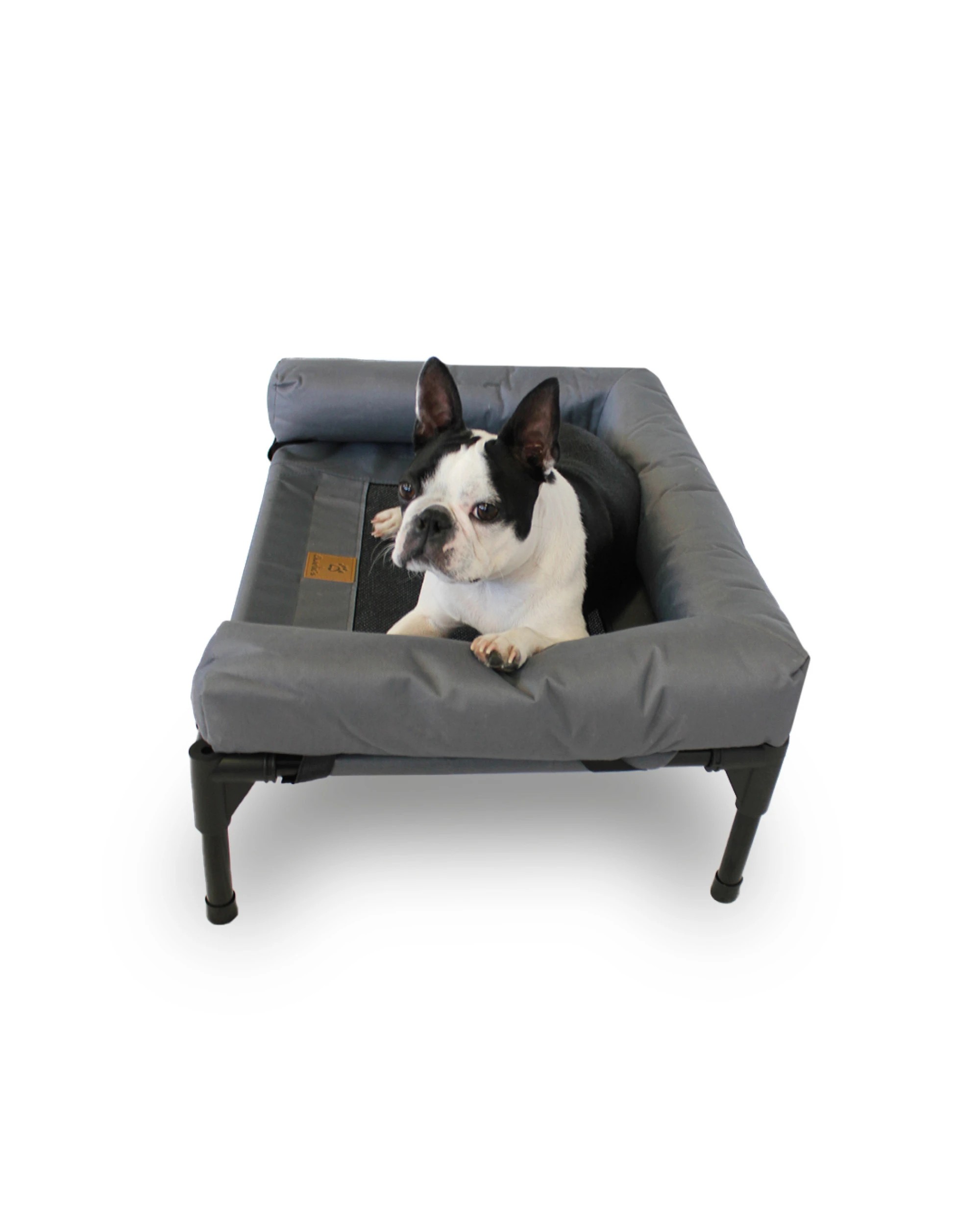 2 Charlie's Elevated Trampoline Bolster Sofa Dog Bed Large - Grey, 2 of 10