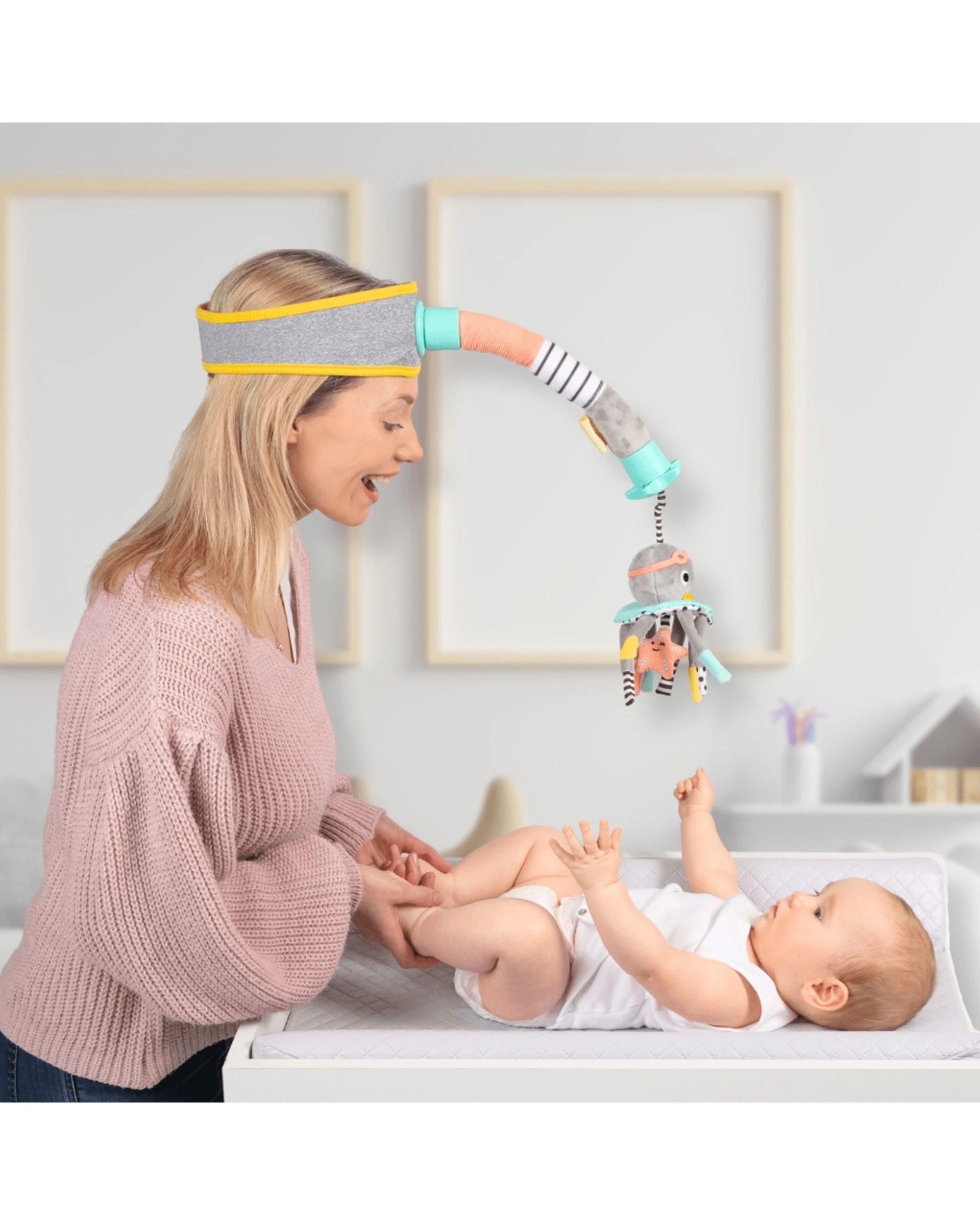 7 Dingle Dangle Baby 3-In-1 Nappy Changing Helper Headband Set Babies Care Essentials - Multi, 7 of 8