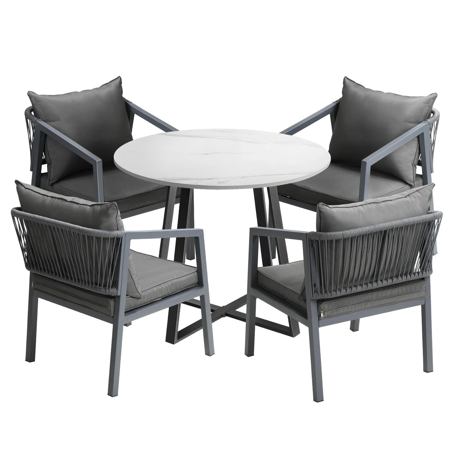 1 Livsip 5pcs Outdoor Dining Setting Table Lounge Chair Patio Furniture Bistro Set
 - Multi, 1 of 10