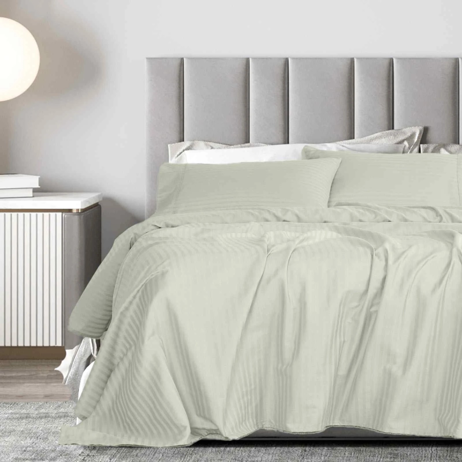 2 Royal Comfort 1200TC Damask Cotton Blend Sheet Set Ultra Soft Silky Luxe Bedding - King Bed - Blue, 2 of 5