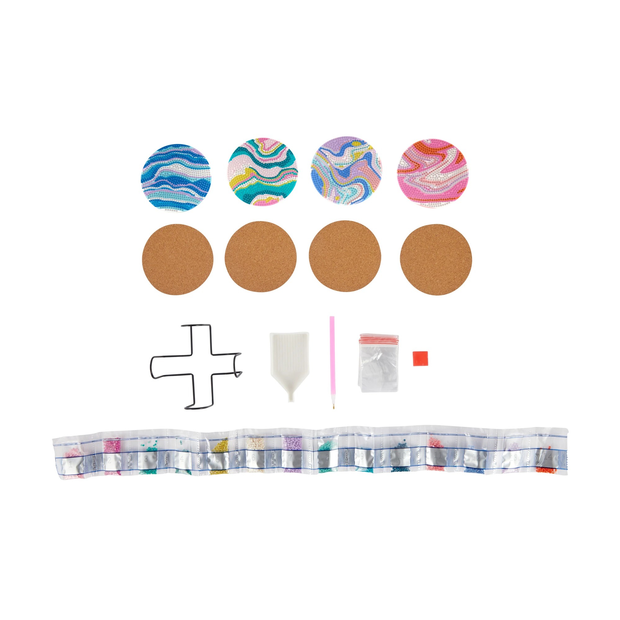 2 4 Pack Sparkle Gem Art Coaster Set - Marble, 2 of 3