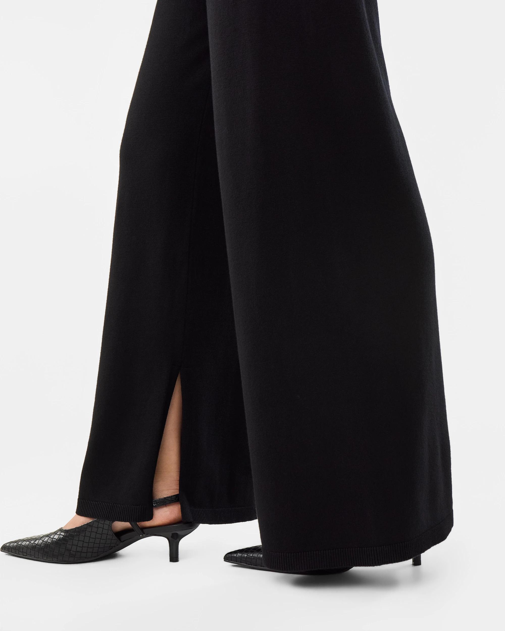 6 Side Split True Knit Pants Black, 6 of 6