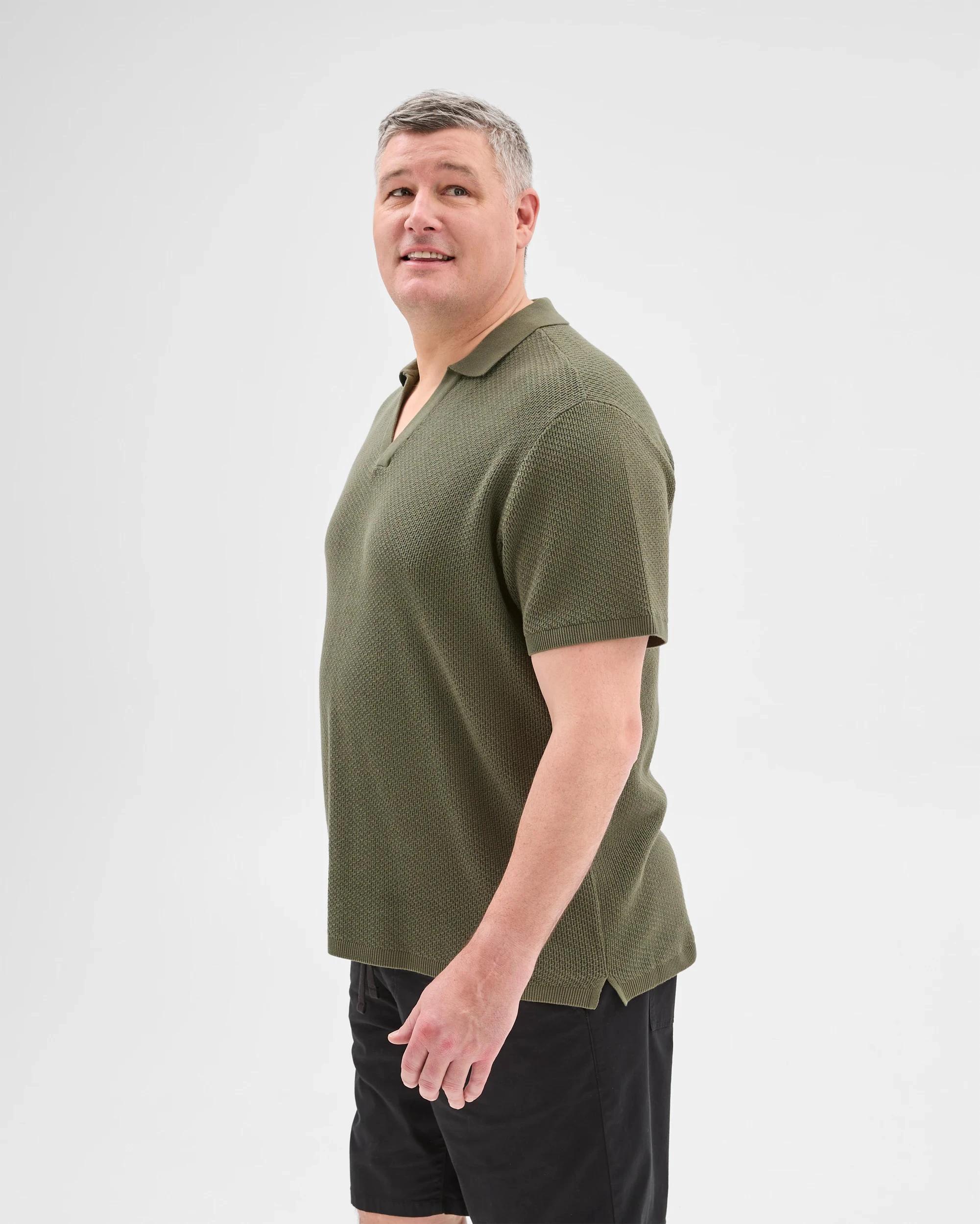 4 Target Plus Size Australian Cotton Knitted Polo Top KHAKI, 4 of 5