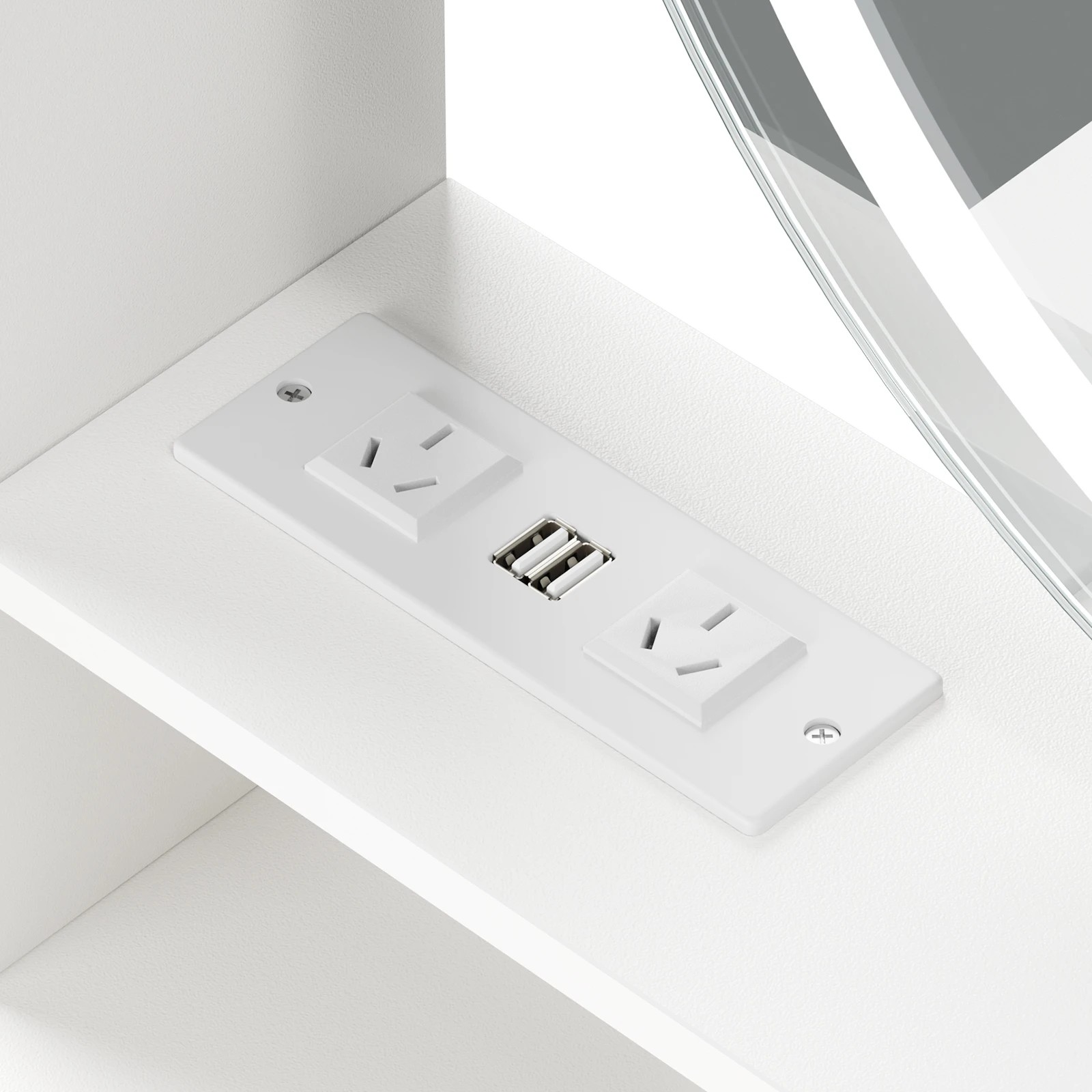 5 Advwin Dressing Table Set with LED Lighted Round Mirror - White, 5 of 9