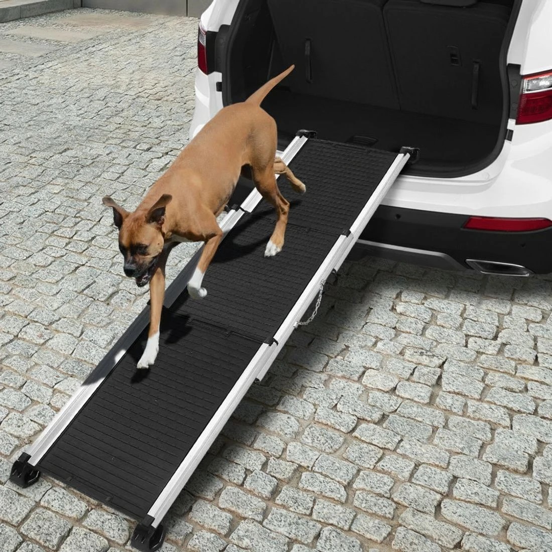 7 i.Pet Dog Ramp Pet Stairs Steps Car SUV Foldable Portable Ladder Adjustable - Black, 7 of 7