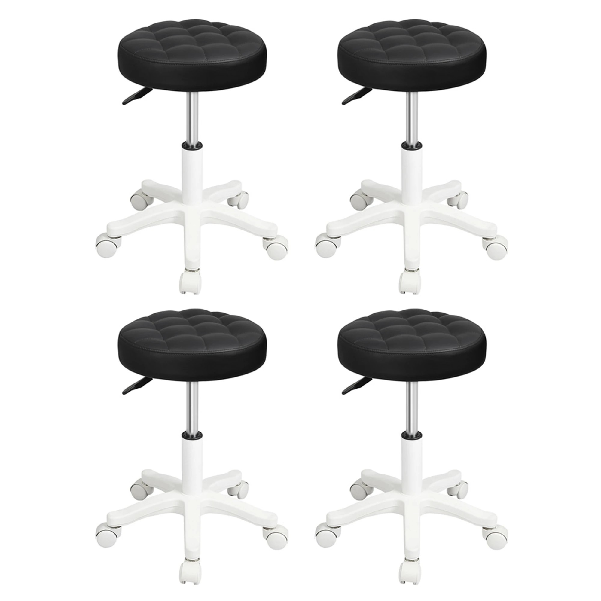 1 Levede 4x Swivel Bar Stools  Adjustable Height - Black, 1 of 9