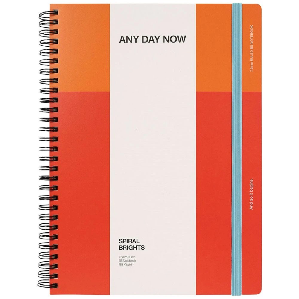 1 Any Day Now Spiral Brights B5 Ruled Notebook Orange and Red, 1 of 4